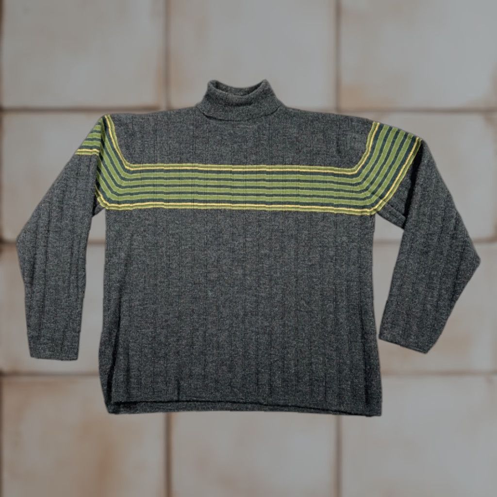 Banana Republic VINTAGE Banana Republic Sweater Womens XL Black Green Wool Turtleneck Y2K Size XL / US 12-14 / IT 48-50 - 1 Thumbnail