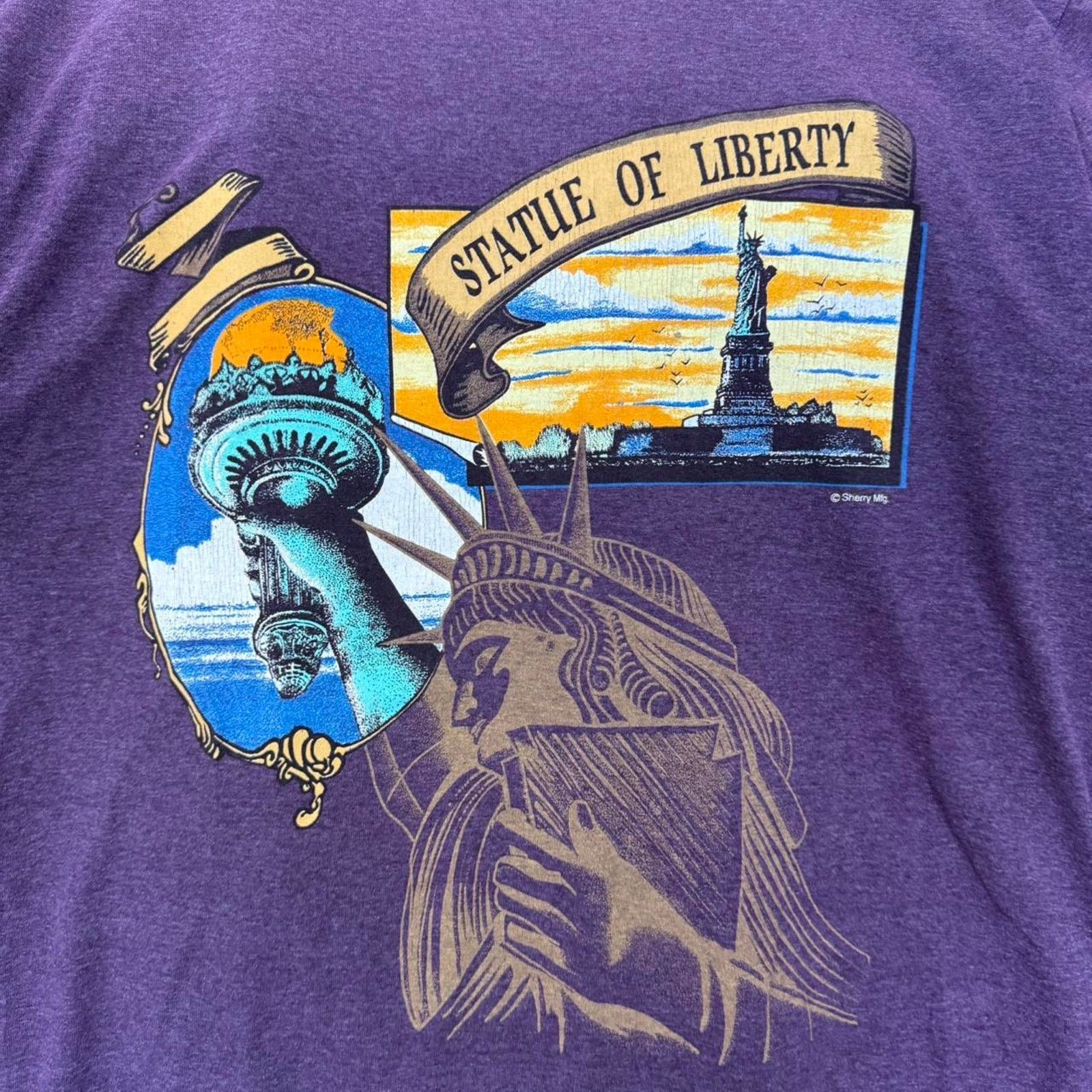 Other Vintage 90s Statue of Liberty Super Cool Graphic T-Shirt Size US L / EU 52-54 / 3 - 4 Thumbnail