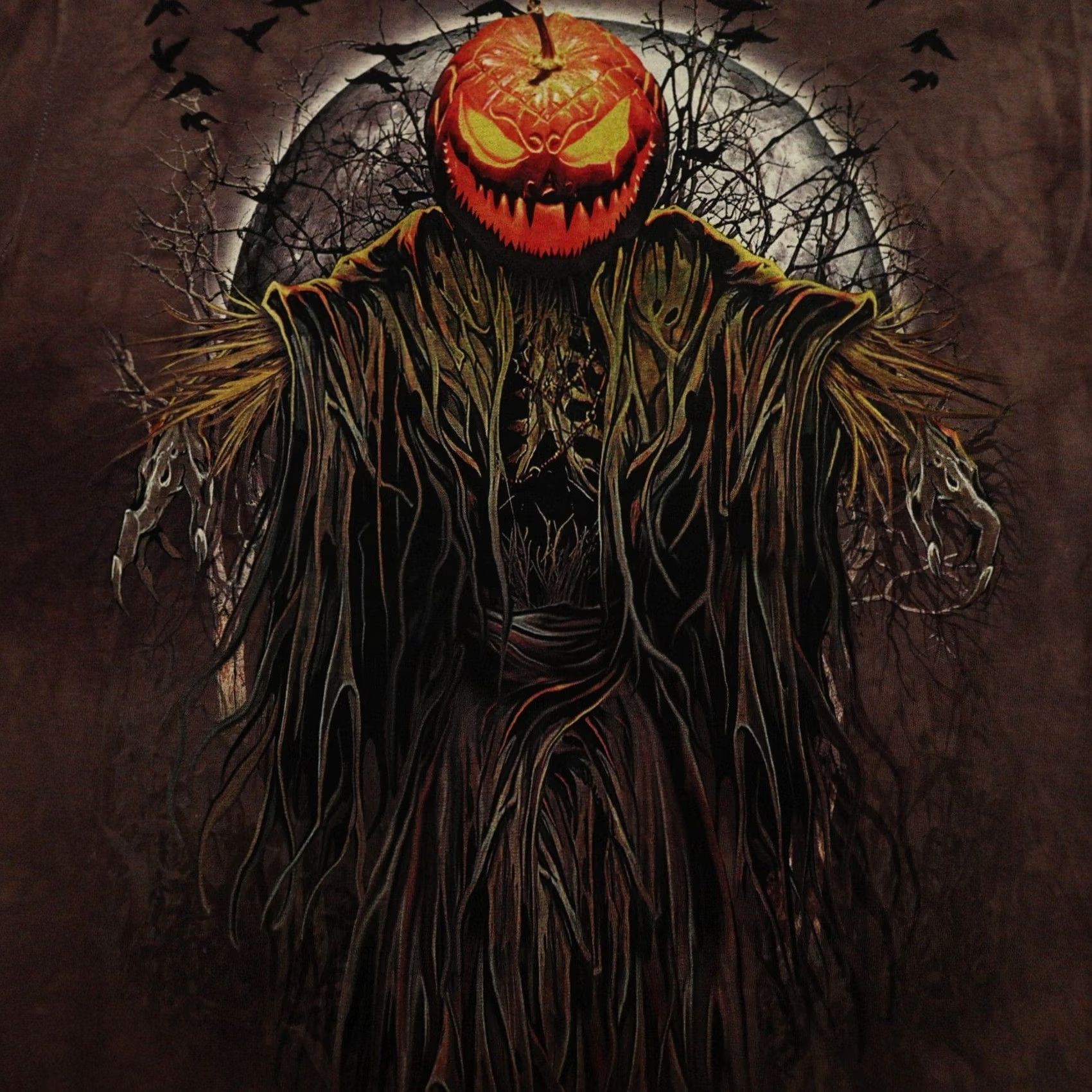 Delta Vintage Delta TShirt XL (21X28) Brown Tie Dye Halloween Pumpkin Horror Scarecrow Size US XL / EU 56 / 4 - 2 Thumbnail