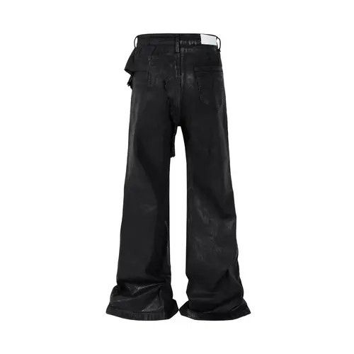VIBE Streetwear Wax Leather Stretch Hombre Baggy Flare Pants Size US 33 - 2 Thumbnail