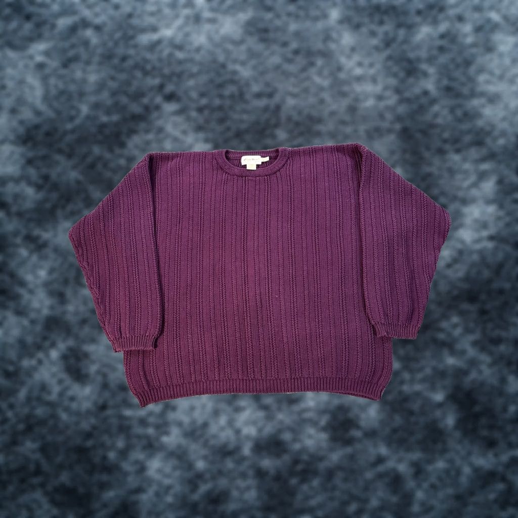 Eddie Bauer VINTAGE Eddie Bauer Fisherman Sweater Mens XL Knit Ribbed Cable-Knit Purple 90s Size US XL / EU 56 / 4 - 1 Thumbnail