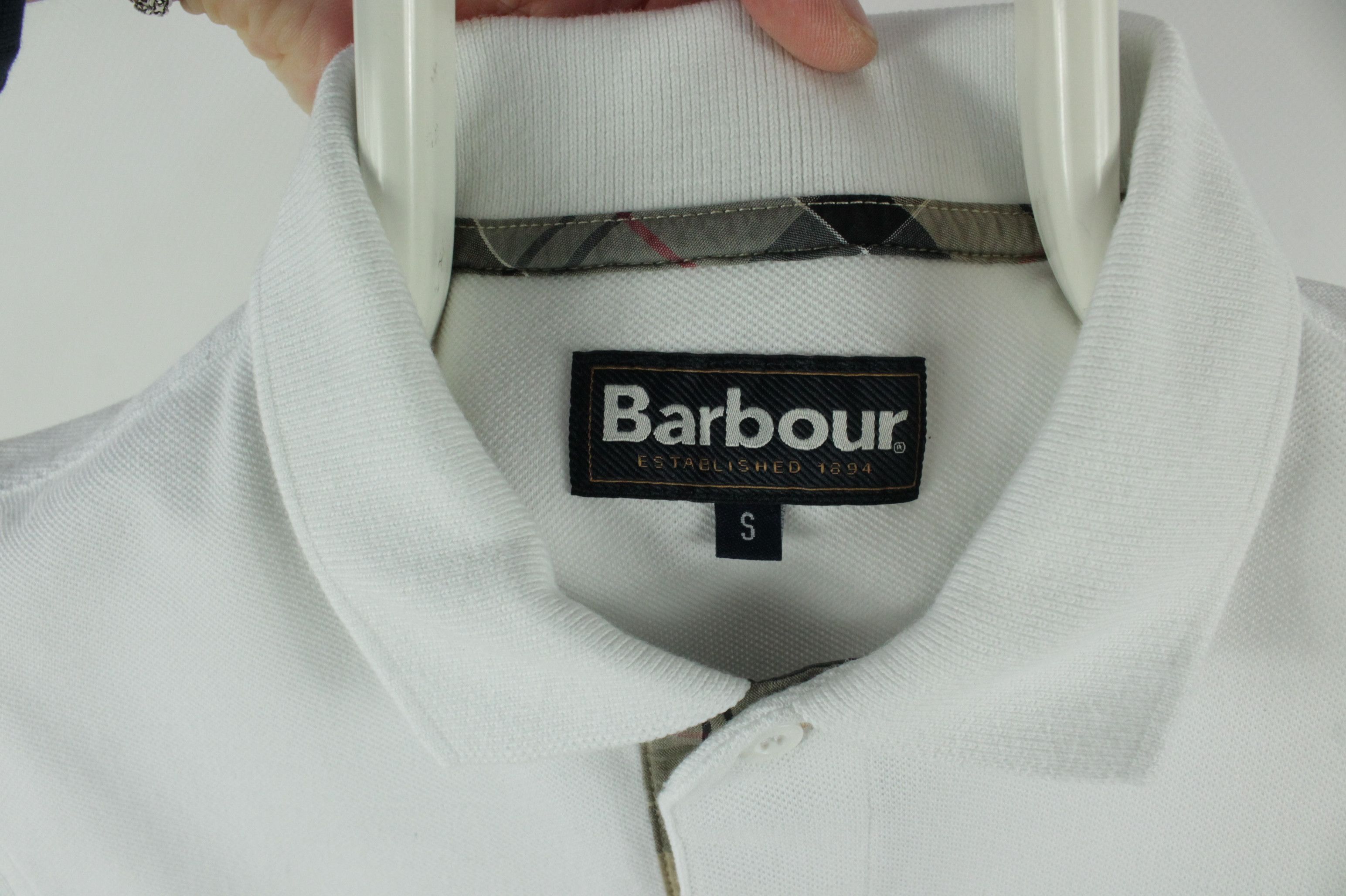Barbour Barbour Tartan Piqué Slim Fit White Polo Shirt Men's Size US S / EU 44-46 / 1 - 3 Thumbnail
