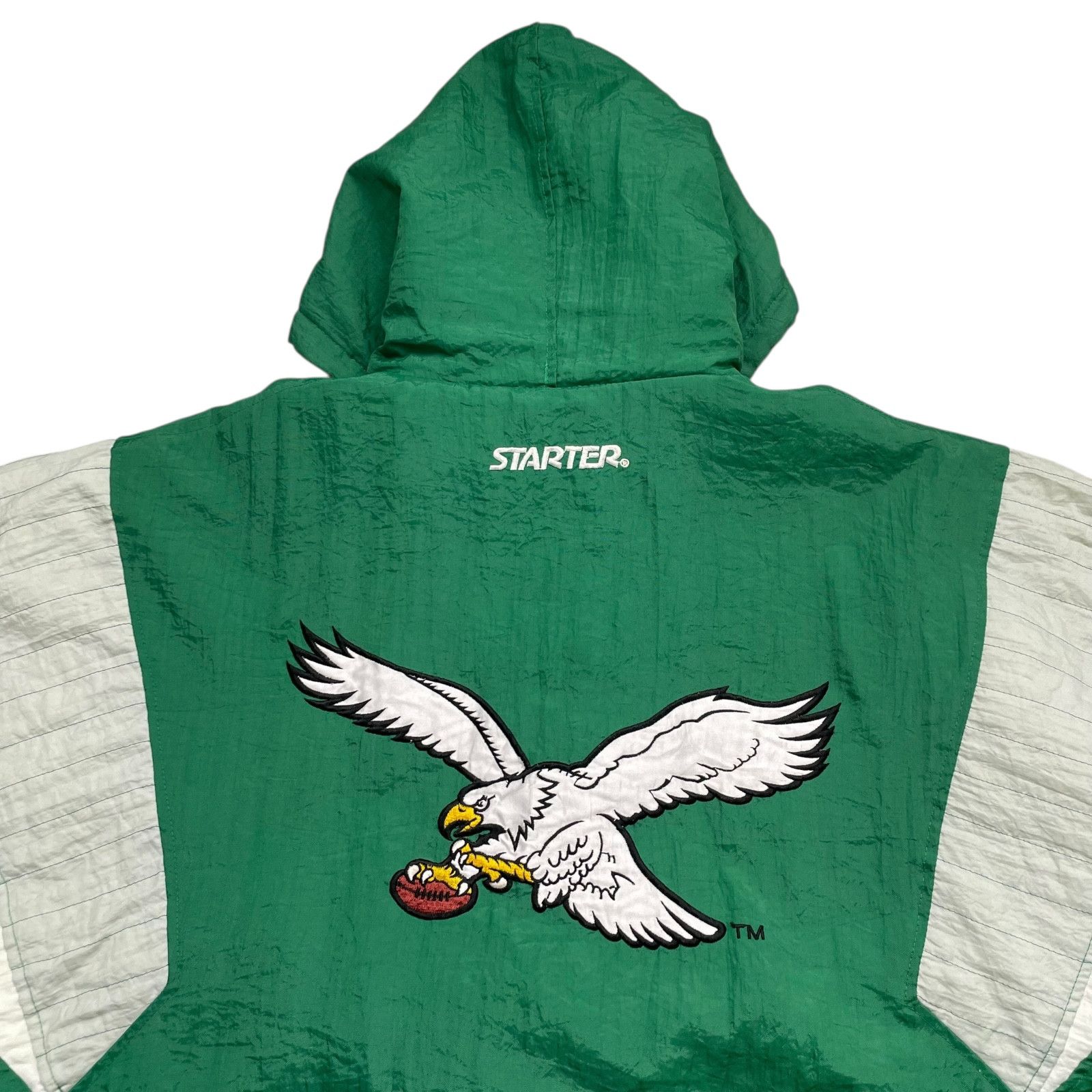 NFL VTG 90s PHILADELPHIA EAGLES STARTER HOODED PULLOVER PUFFER Size US XL / EU 56 / 4 - 3 Thumbnail