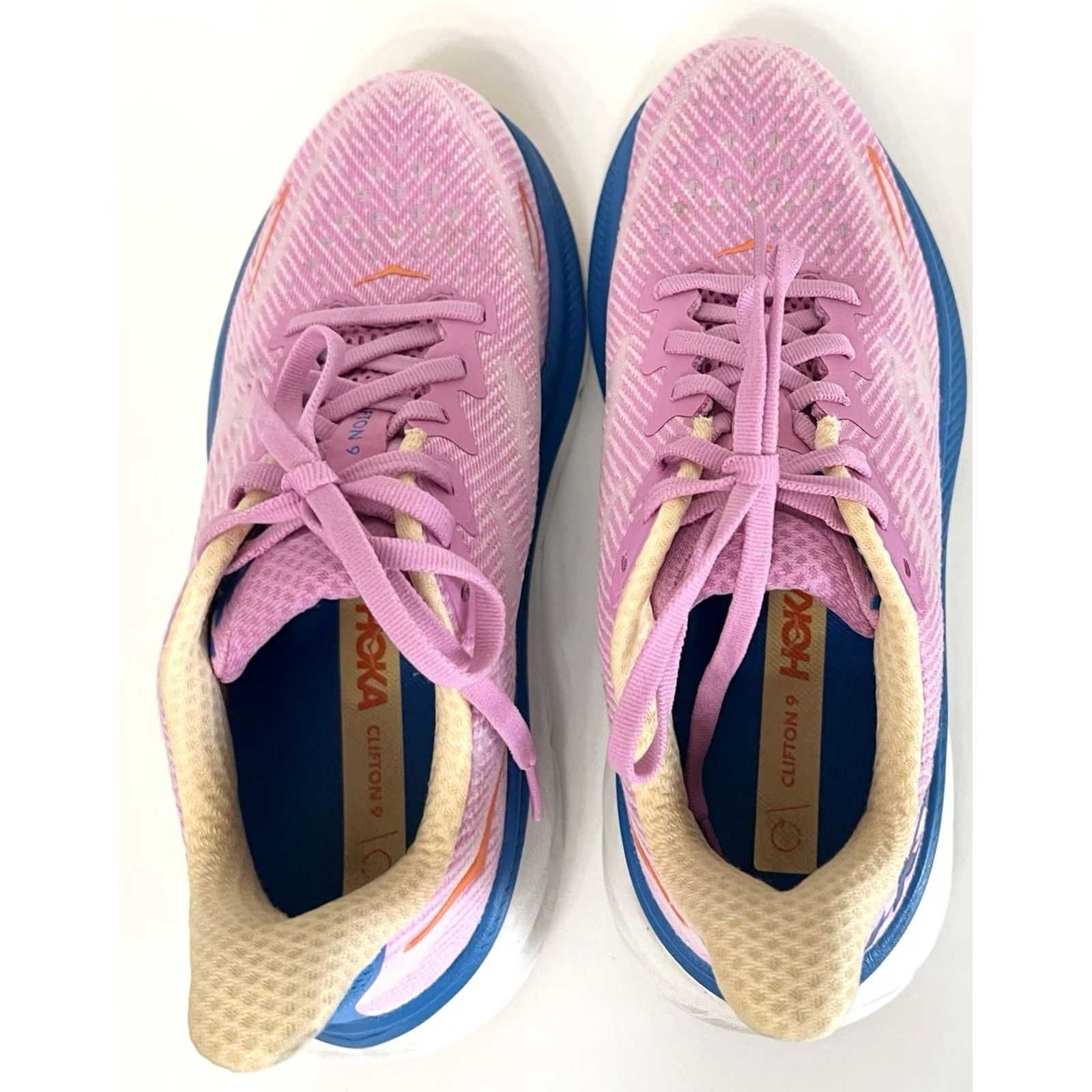 Vintage HOKA Clifton 9 Women's Low Top Sneaker Pink Blue Lavender 7B EUC USA Size 7 Size US 7 / IT 37 - 7 Thumbnail