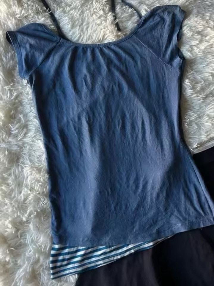 Vintage Y2K striped sexy 2000s patchwork top t shirt Size S / US 4 / IT 40 - 3 Thumbnail