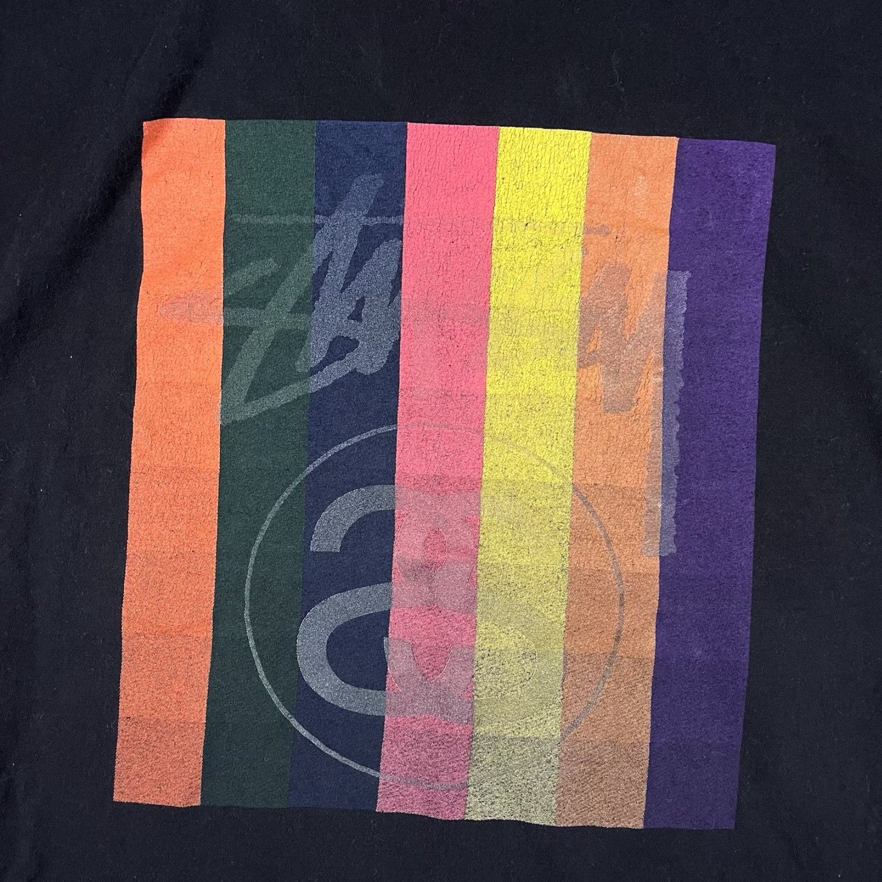 Vintage VINTAGE Stussy T-Shirt Black L Graphic Print Crew Neck Short Sleeve Mens 90s Y2K Rare Size US L / EU 52-54 / 3 - 2 Thumbnail