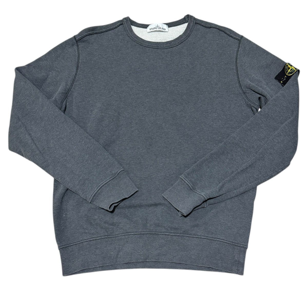Stone Island Stone Island Patch Gray Ribbed Crewneck Sweatshirt Size US L / EU 52-54 / 3 - 1 Thumbnail