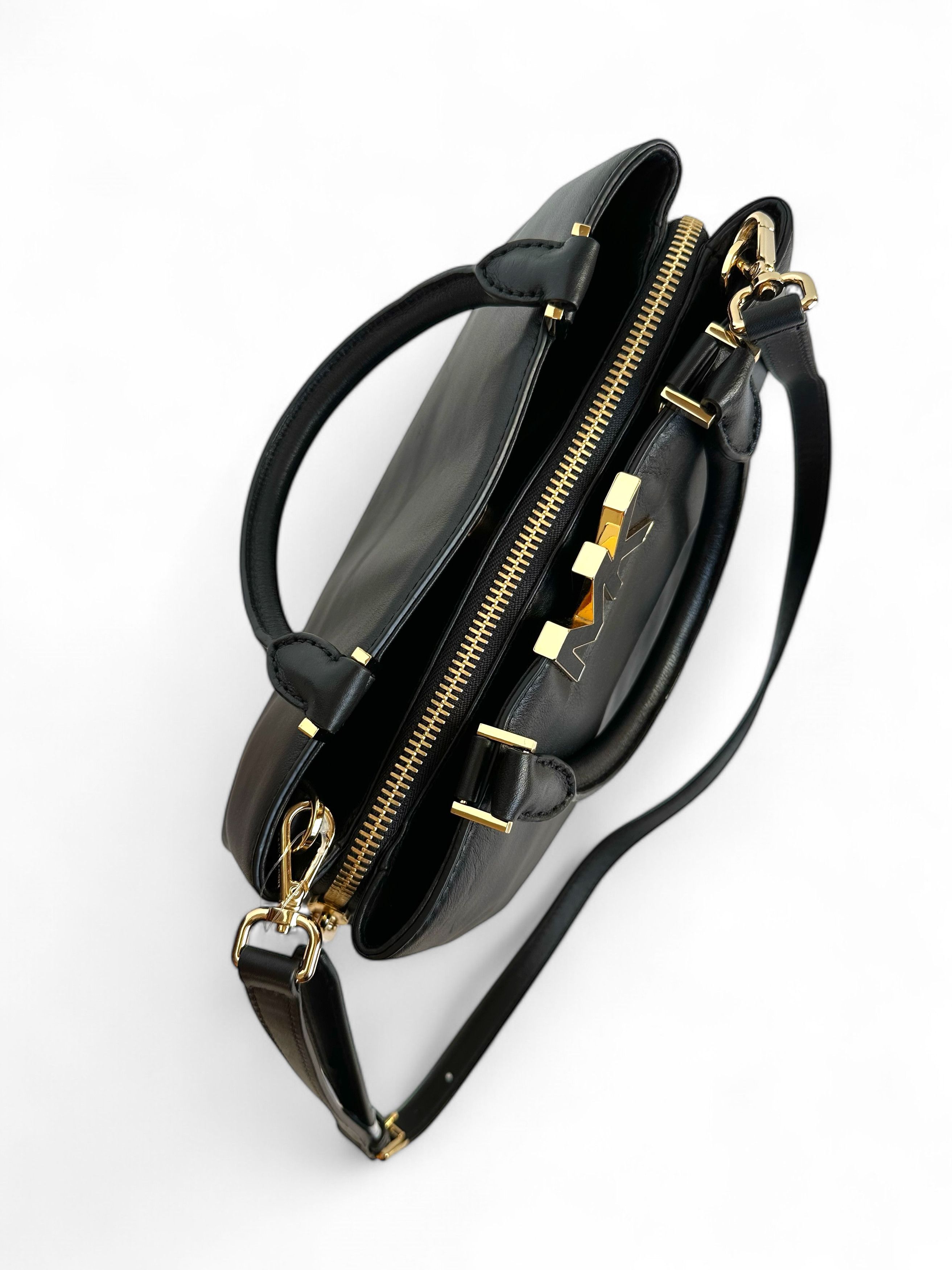 Michael Kors Michael Kors Florence Medium Black Leather Satchel Size ONE SIZE - 9 Thumbnail
