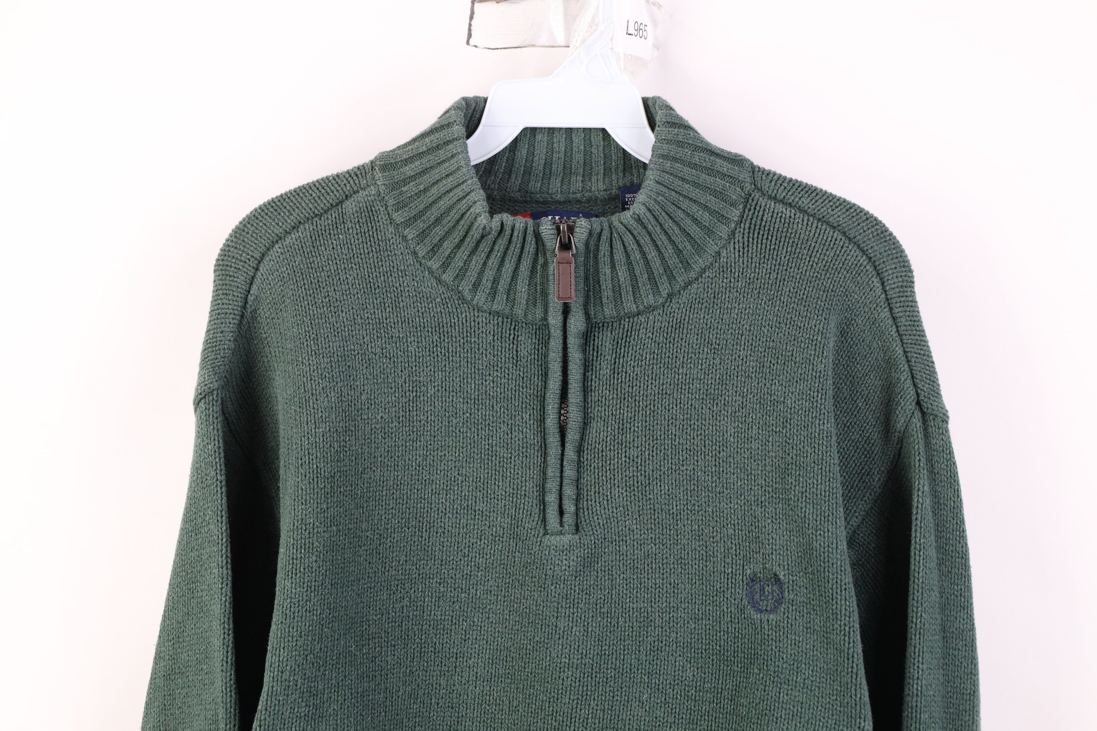 Chaps Vintage Y2K Chaps Ribbed Knit 1/4 Half Zip Sweater Green Size US XXL / EU 58 / 5 - 2 Thumbnail