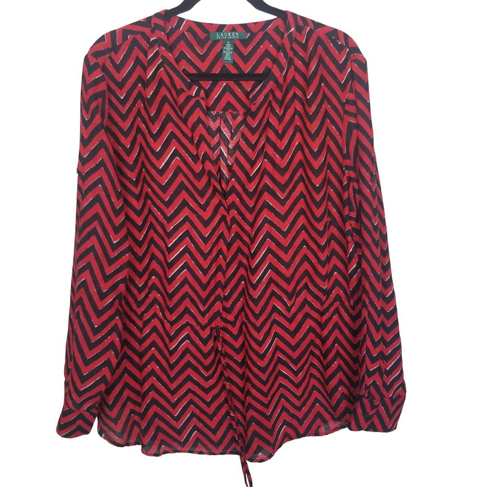 Lauren Ralph Lauren Lauren Ralph Lauren Womens Chevron Top Sz 1X Classic Preppy Size XL / US 12-14 / IT 48-50 - 1 Thumbnail