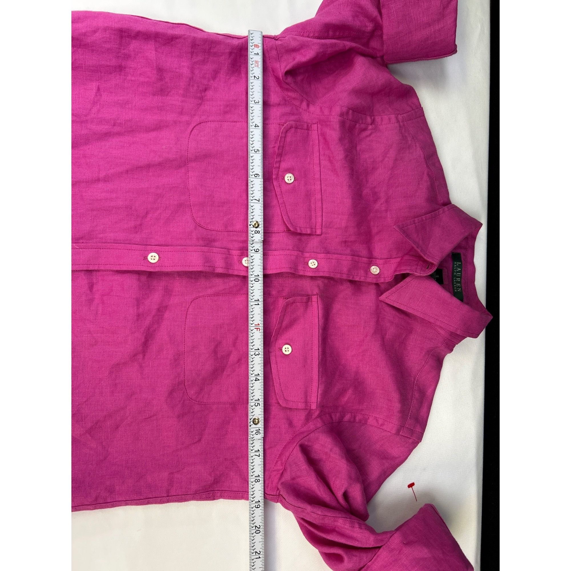 Polo Ralph Lauren Lauren Ralph womens pink linen shirt size S SKU 6978 Size S / US 4 / IT 40 - 4 Thumbnail