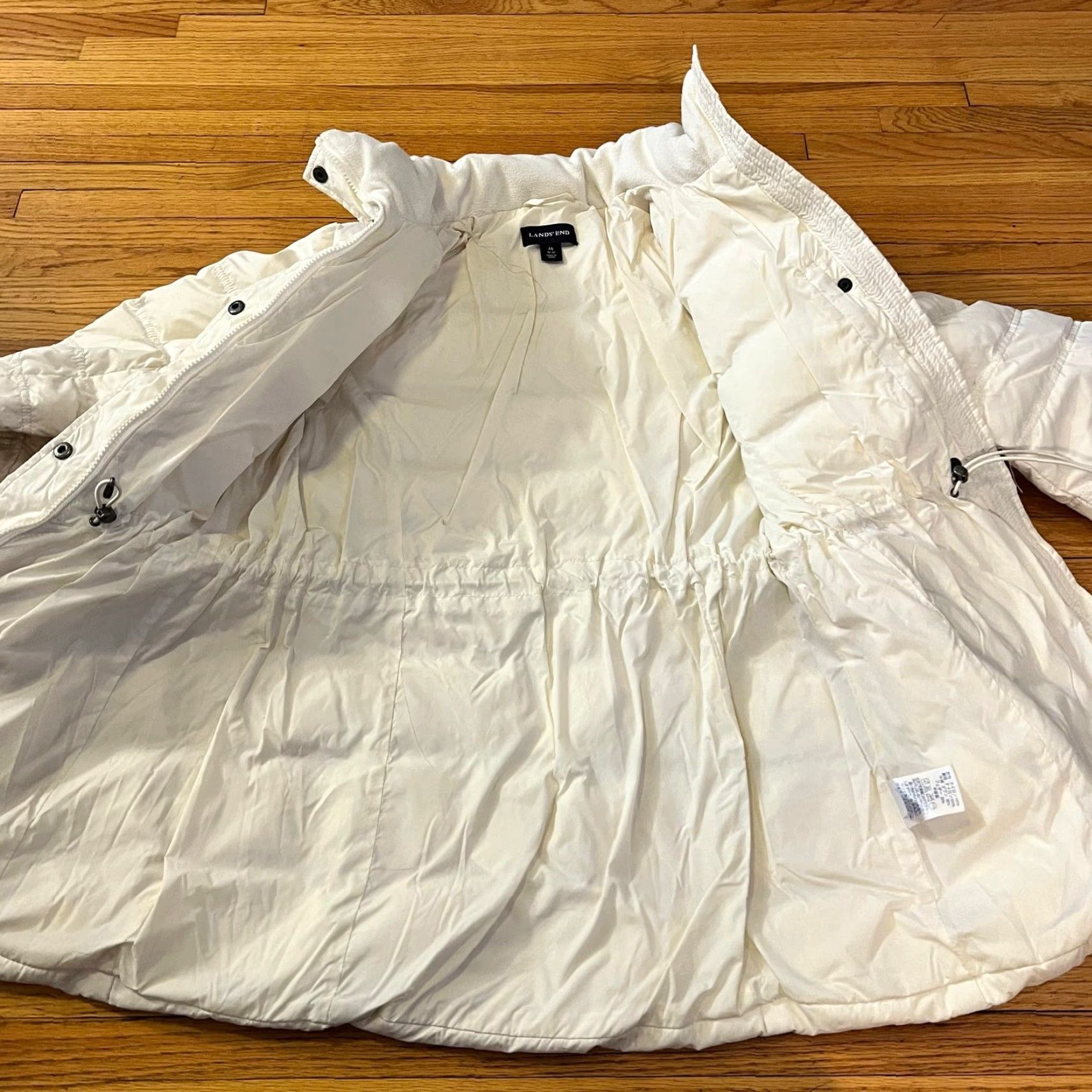 Lands' End Lands' End Coat Womens Medium Puffer Jacket White Down Nylon Regular M Womens White Puffer Jacket Size M / US 6-8 / IT 42-44 - 5 Thumbnail