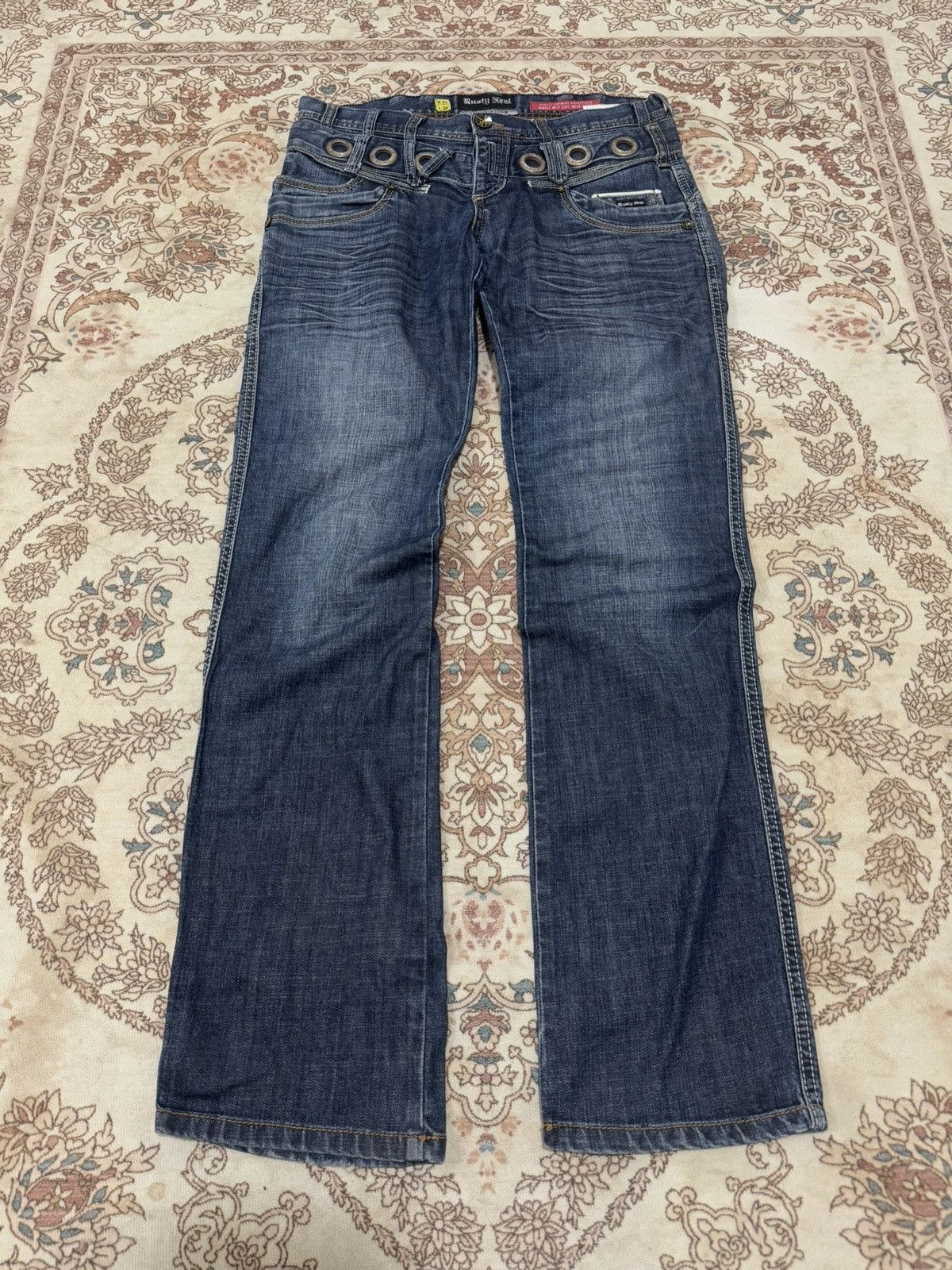 If Six Was Nine × Rusty × Vintage Vintage Rusty Neal Double Waist Low Rise Jeans Size US 34 / EU 50 - 2 Thumbnail