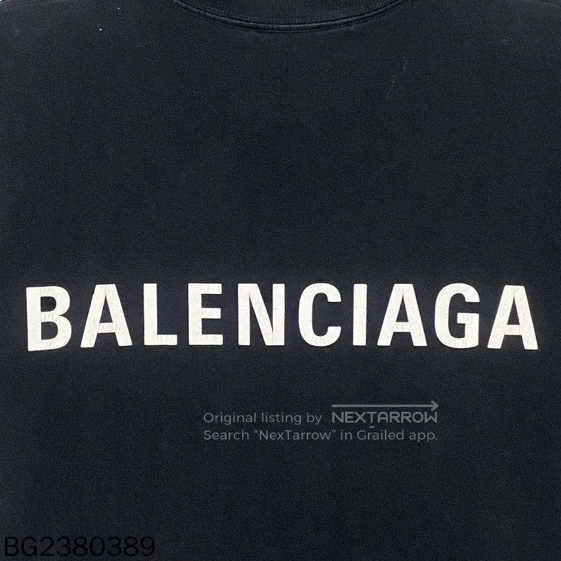 Balenciaga Balenciaga Black Front and Back Letter Logo Short Sleeve Size US S / EU 44-46 / 1 - 4 Thumbnail