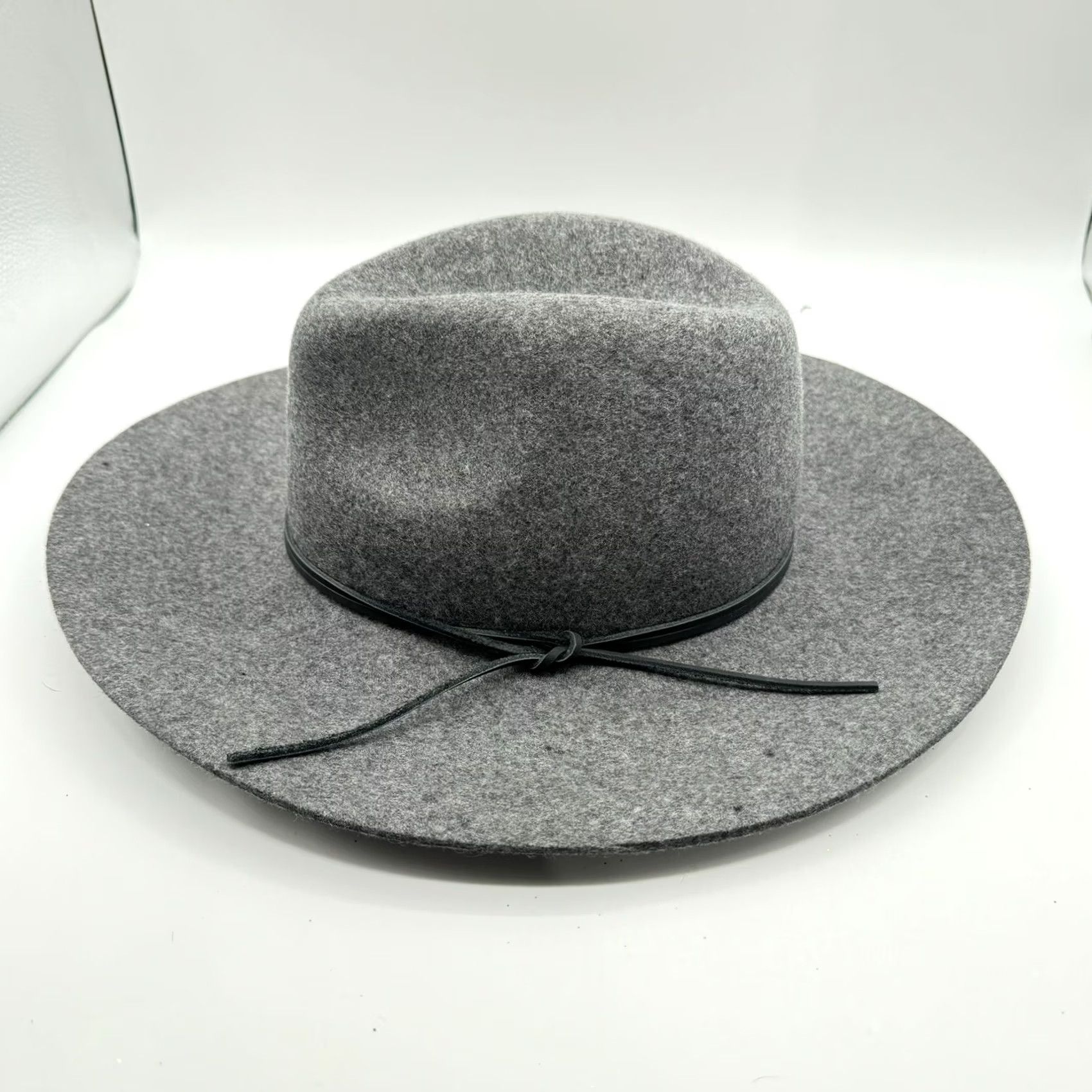 Vintage Grey Wool Panama Hat Phenix - Leather Detail One Size Size ONE SIZE - 5 Thumbnail