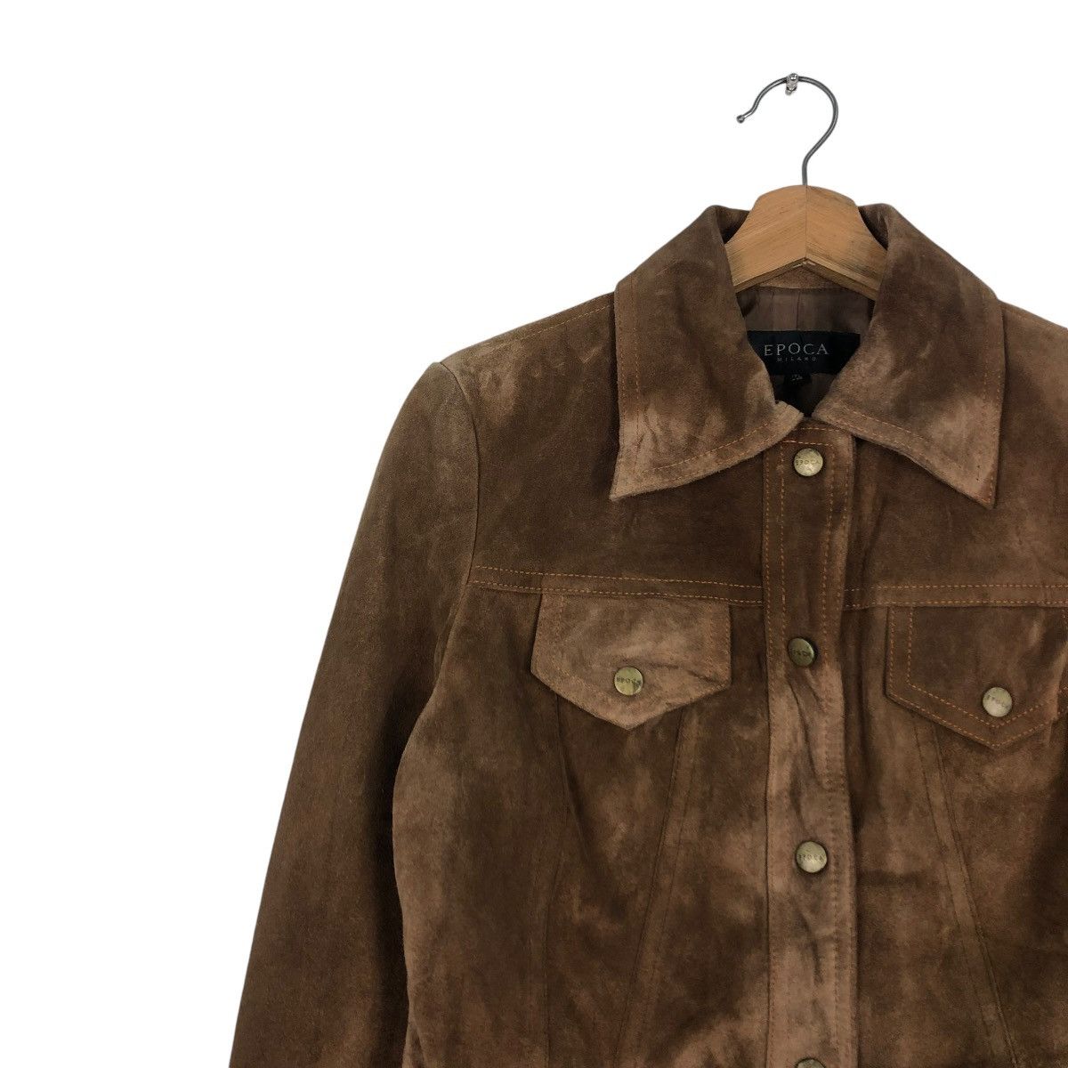 Japanese Brand 🔥CROPPED SUEDE LEATHER JACKET BIKER EPOCA ISSEY MIYAKE Size S / US 4 / IT 40 - 8 Thumbnail