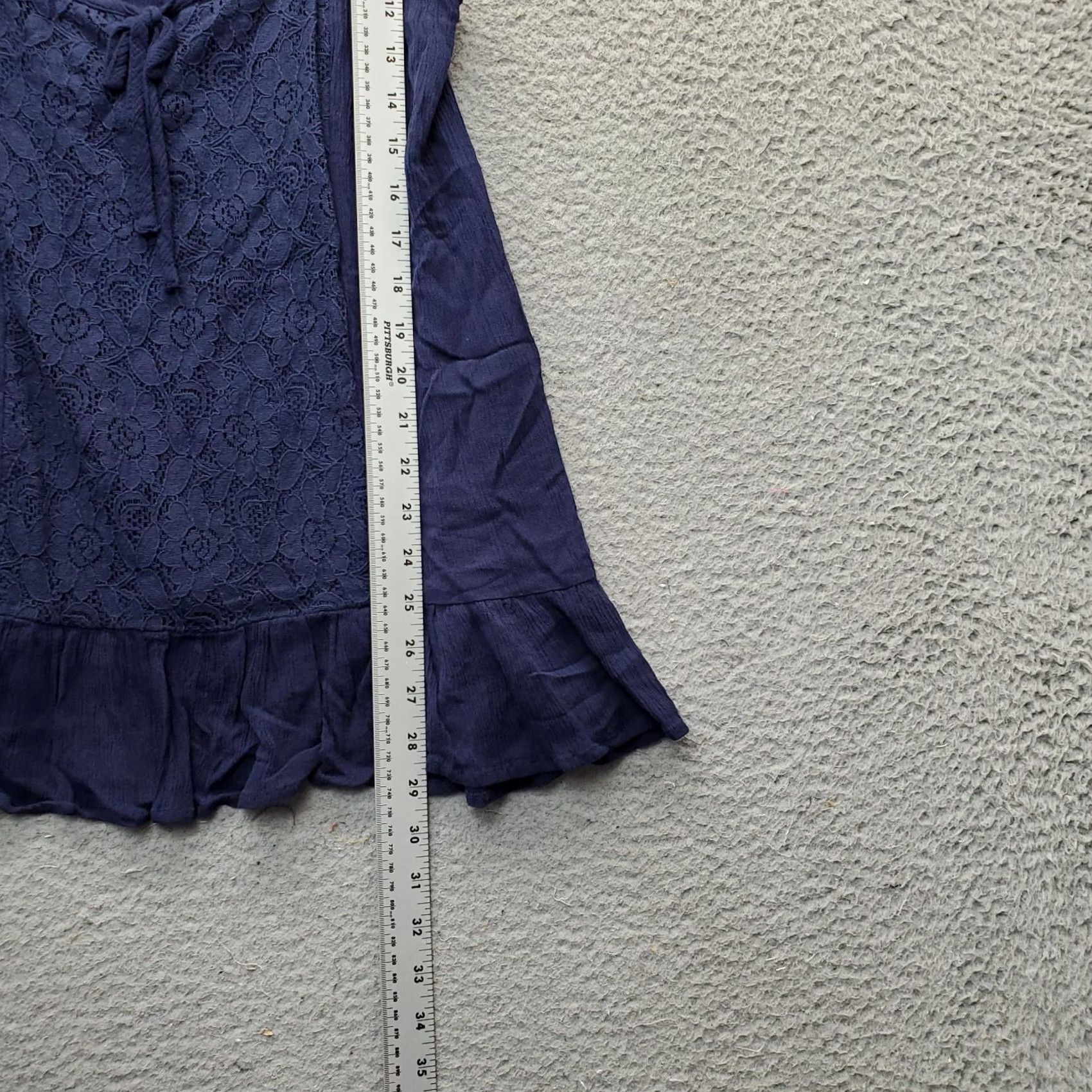 Torrid Torrid Camisole Top Navy Lace Trim Flared Hem Sleeveless Tie Front Size 14 Tank Women shirt Size XL / US 12-14 / IT 48-50 - 4 Thumbnail