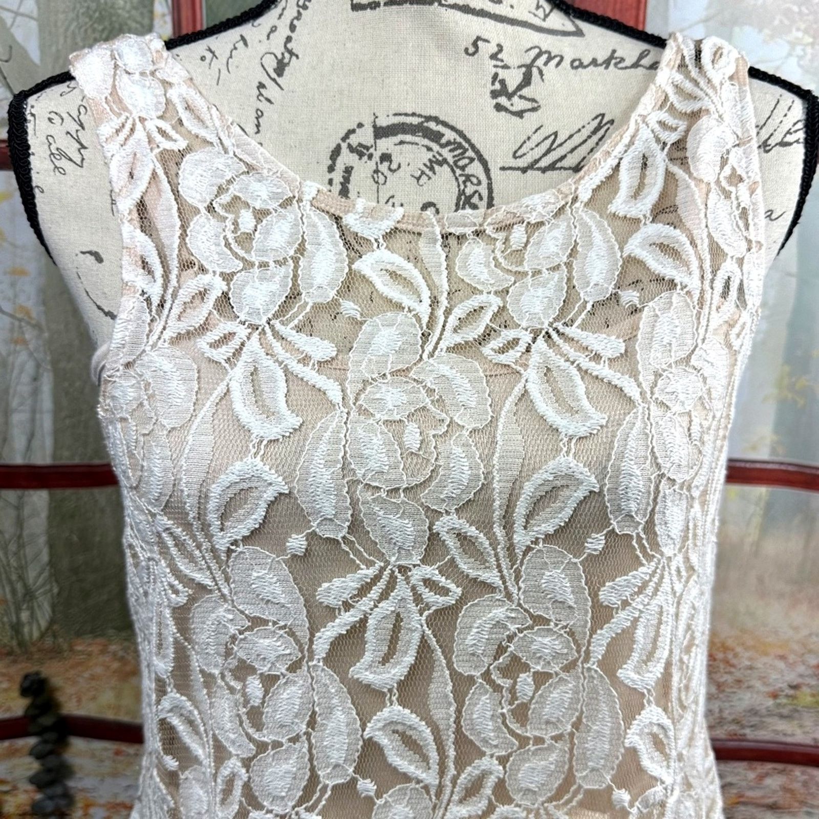 Free People Free People Lace Sleeveless Mini Dress Beige M Size M / US 6-8 / IT 42-44 - 11 Thumbnail