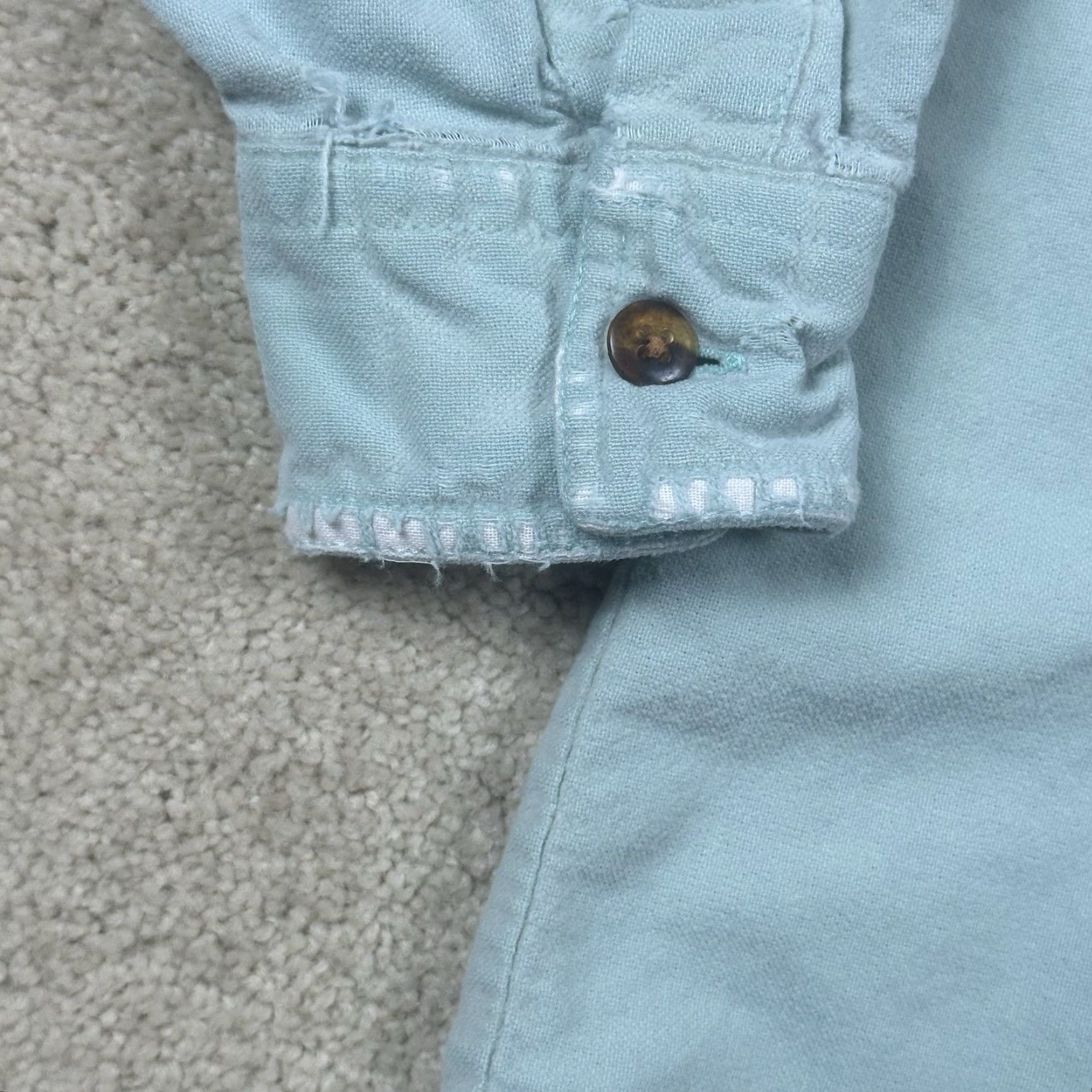 Eddie Bauer VINTAGE Eddie Bauer Button Up Chamois Shirt Womens Medium Blue 80s Size M / US 6-8 / IT 42-44 - 4 Thumbnail