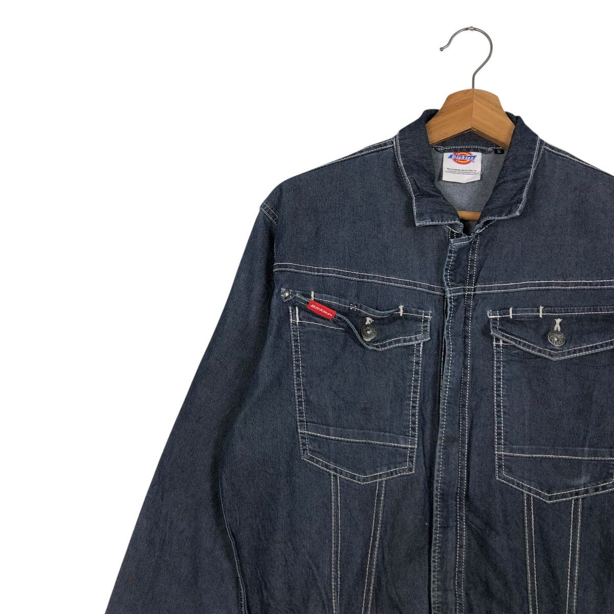 Japanese Brand 🔥VINTAGE DENIM WORKER OVERALL DICKIES USA INDIGO Size US 32 / EU 48 - 7 Thumbnail