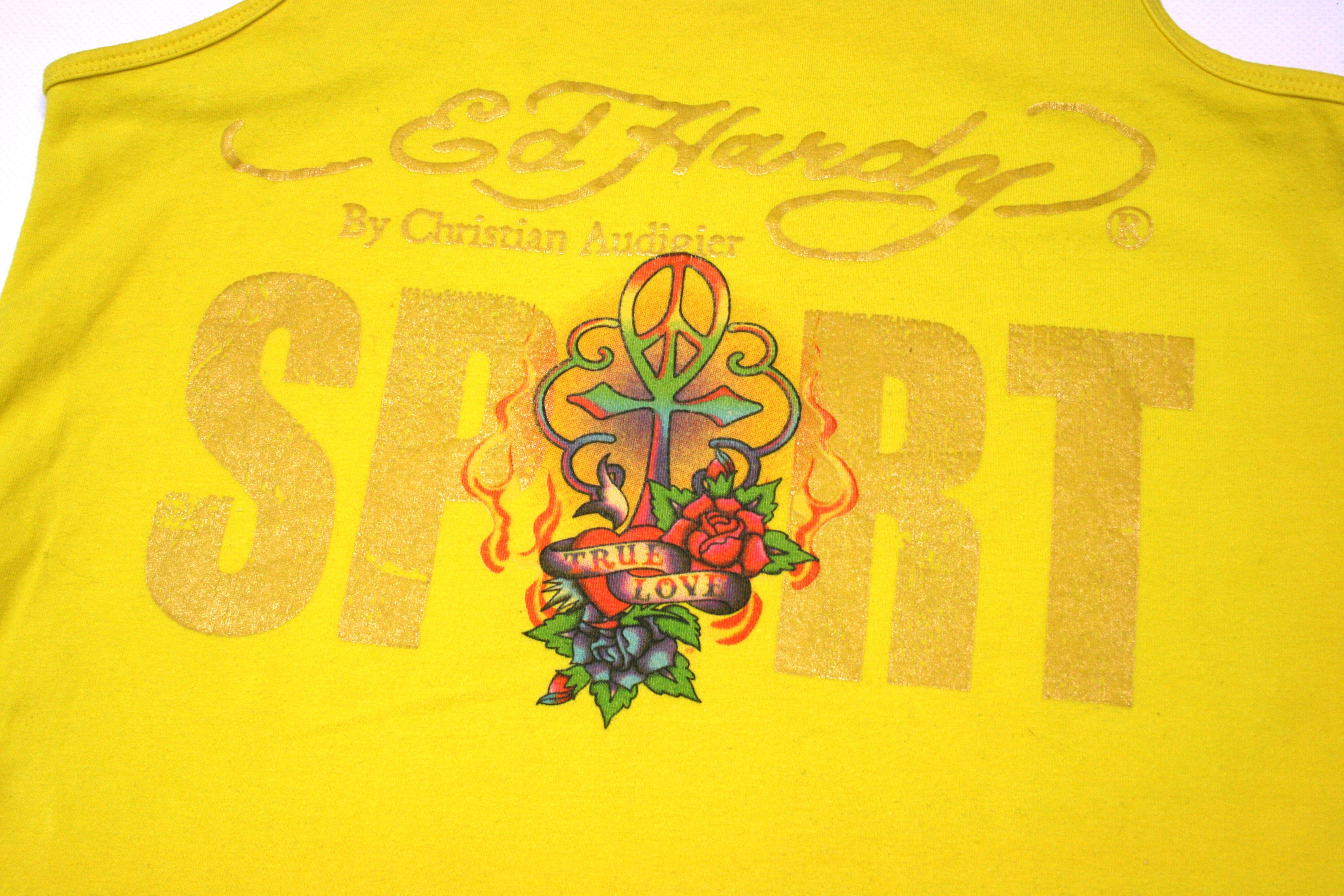 Ed Hardy 00S Tattoo Big Logo Y2K Tank Top Vintage Size M / US 6-8 / IT 42-44 - 4 Thumbnail