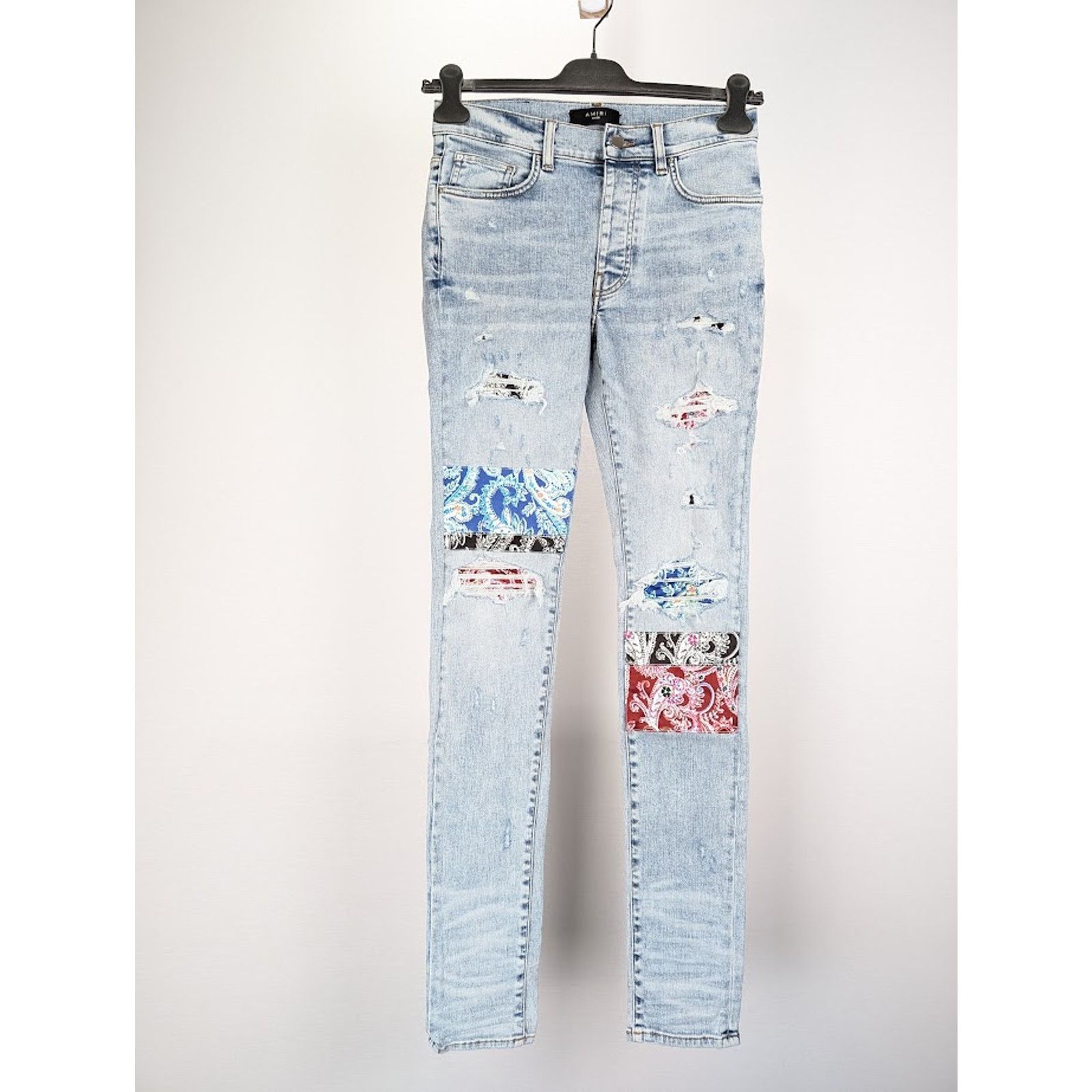 o1rshd1 Pajama Art Patch Jeans in Light Blue
