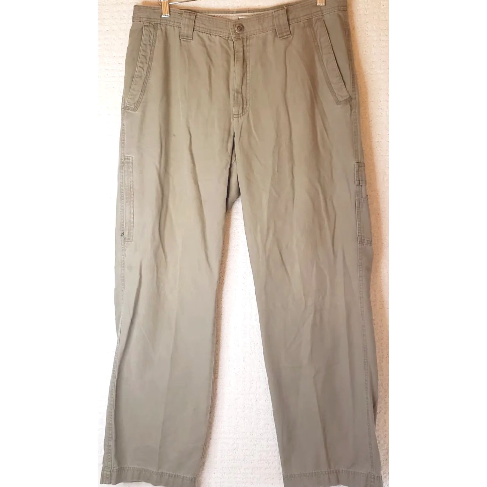 Vintage Columbia Omni-Shield Hiking Outdoor Pants Khaki Mens 34x32 Zip Pockets Canvas Cotton Regular Straight Jeans style Khakis Outdoor Mens Size US 34 / EU 50 - 2 Thumbnail