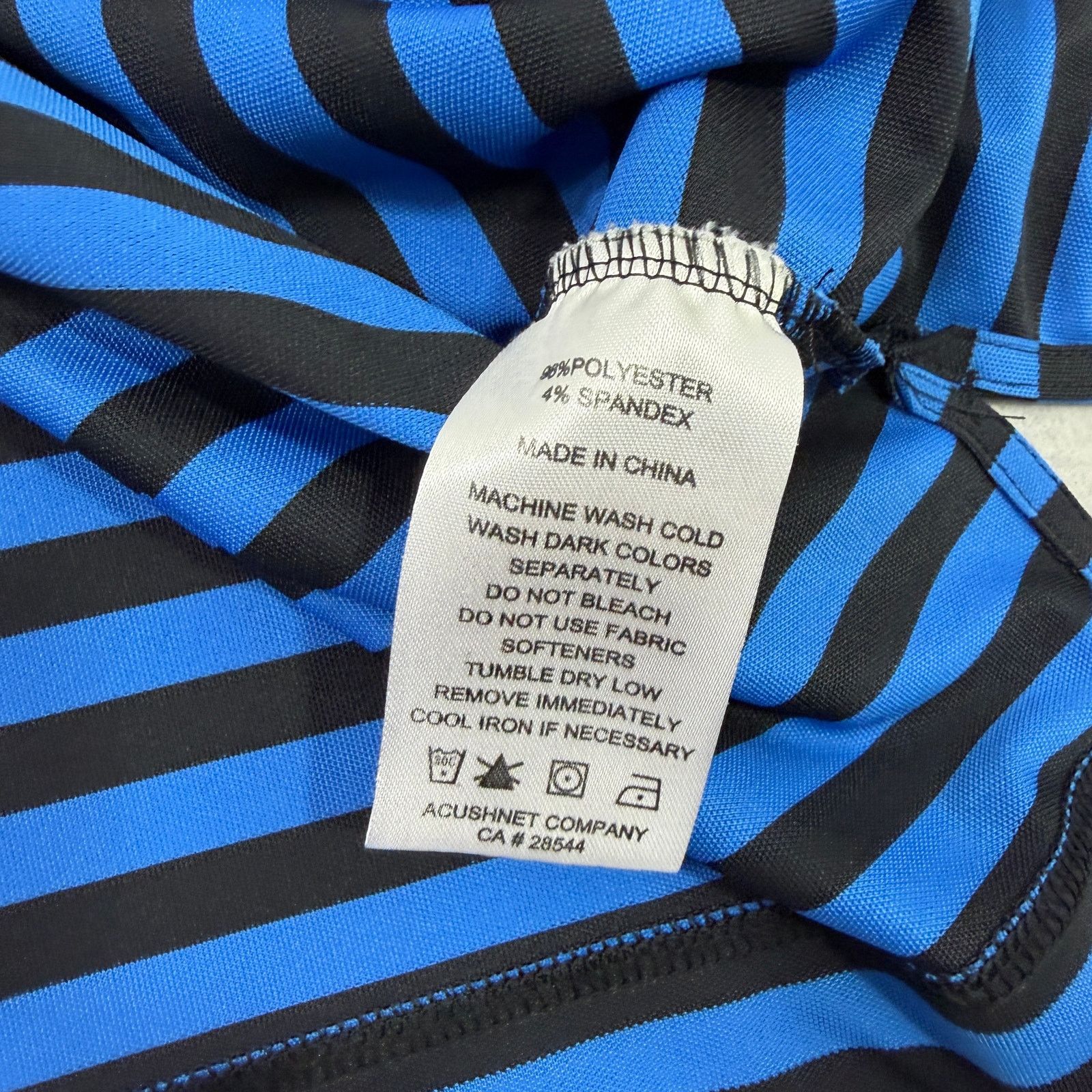 Footjoy Footjoy Polo Shirt Men's Large Blue Black Striped Athletic Size US L / EU 52-54 / 3 - 5 Thumbnail