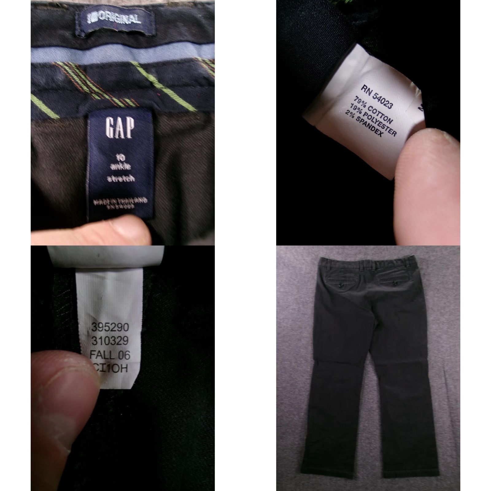 Gap VINTAGE GAP Pants Womens 10 Black Straight Leg Capsule Causal Classic Minimalist Size 32" / US 10 / IT 46 - 8 Thumbnail