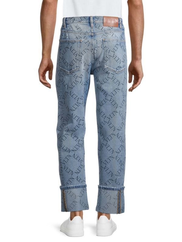 Valentino $995 Valentino Monogram Rolled-Cuffs Straight Jeans 32 Size US 32 / EU 48 - 2 Thumbnail