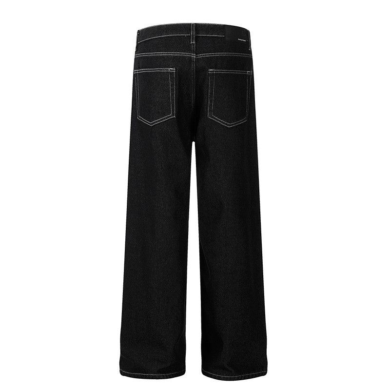 Jean Men's American-Style Loose-Fit Black Retro Wide-Leg Jeans Size US 32 / EU 48 - 2 Thumbnail
