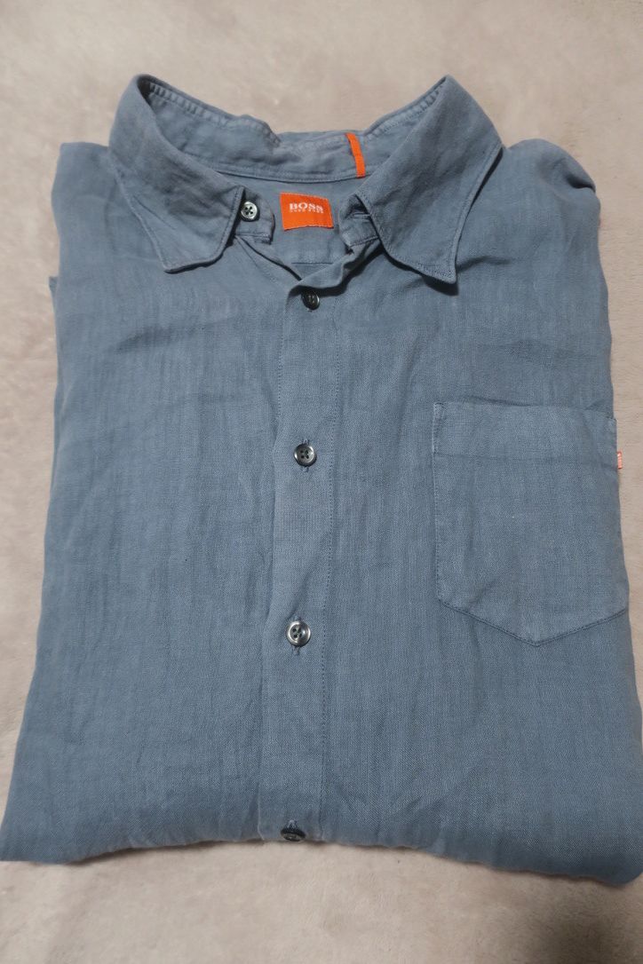 Hugo Boss Orange Label All Linen Button Shirt Size US XXL / EU 58 / 5 - 1 Thumbnail