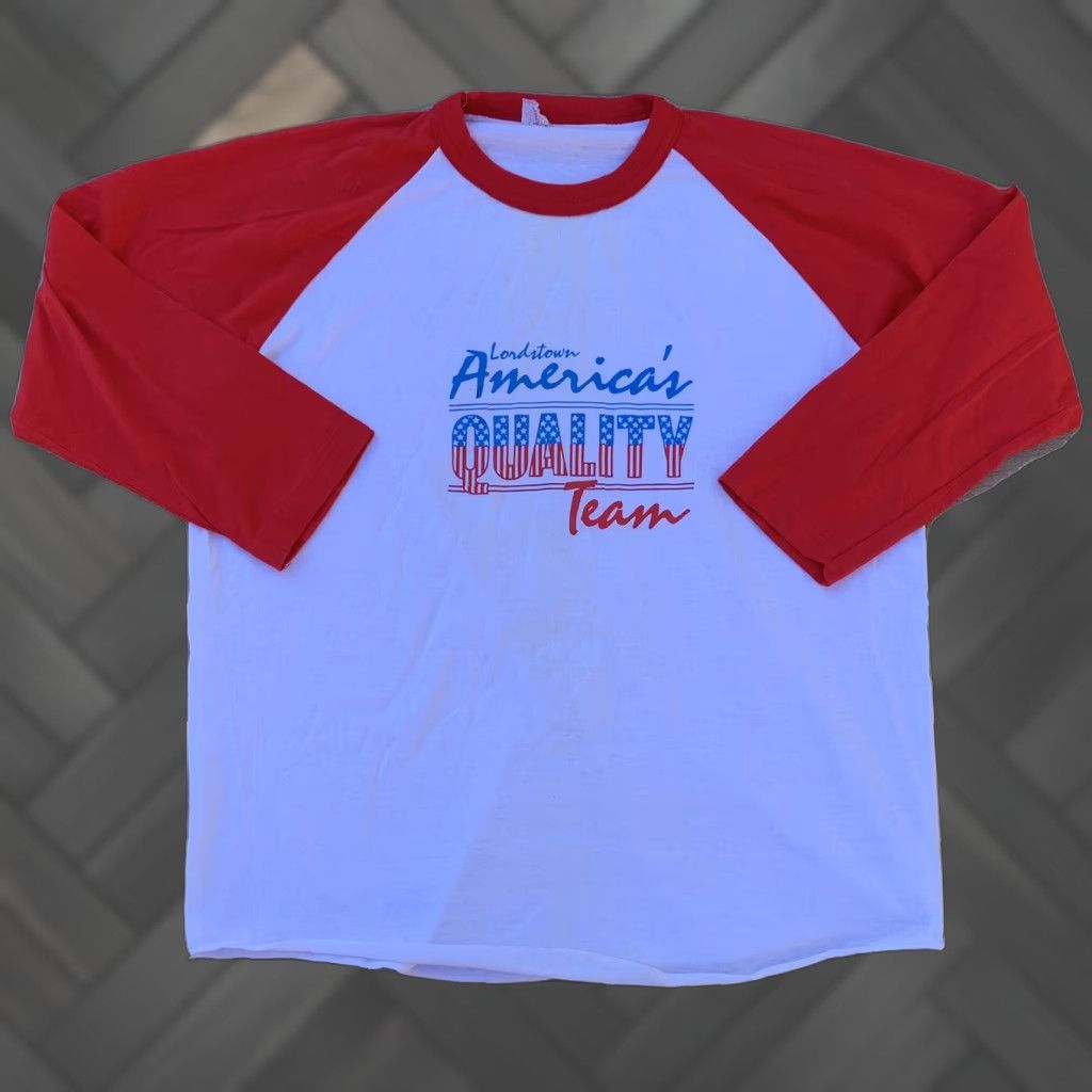 Vintage VINTAGE Lordstown Americas Quality Team Raglan Tee T Shirt 1980s graphic tee XL Size US XL / EU 56 / 4 - 1 Thumbnail