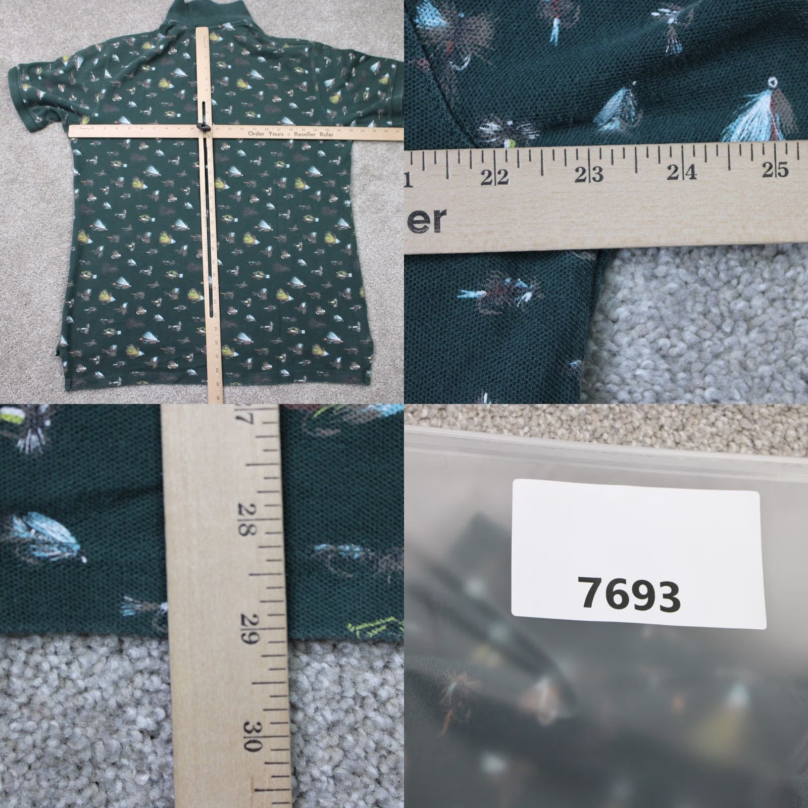 Orvis Orvis Polo Shirt Men L Green All Over Print 100% Cotton S/S Classic Outdoor Fish Polo Shirt Mens Regular Size L Green Size US L / EU 52-54 / 3 - 8 Thumbnail