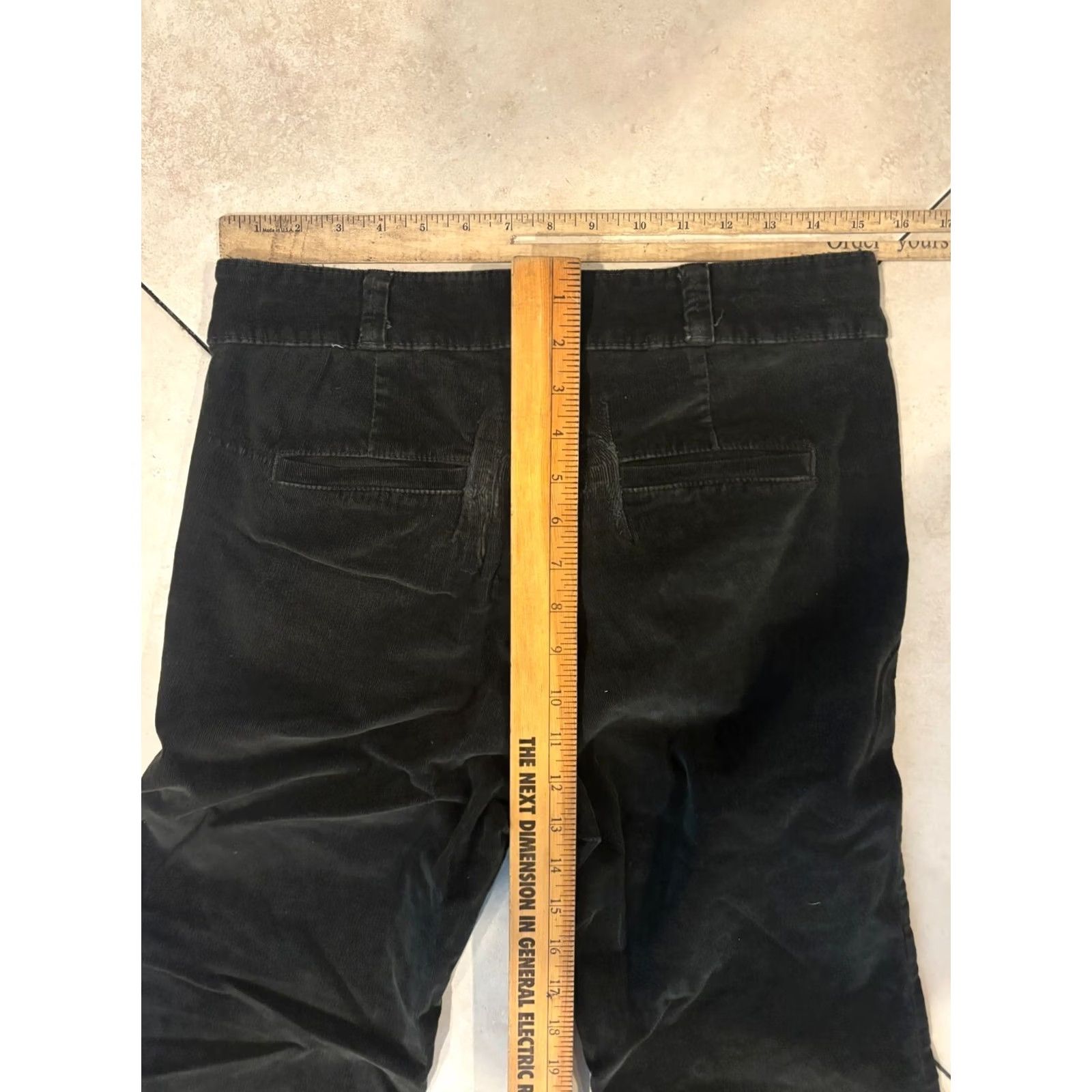 Vintage Pilcro and The Letterpress Womens Corduroy Flare Pants Black 30 Regular Inseam 31 Pockets 5074 Size 30" / US 8 / IT 44 - 7 Thumbnail