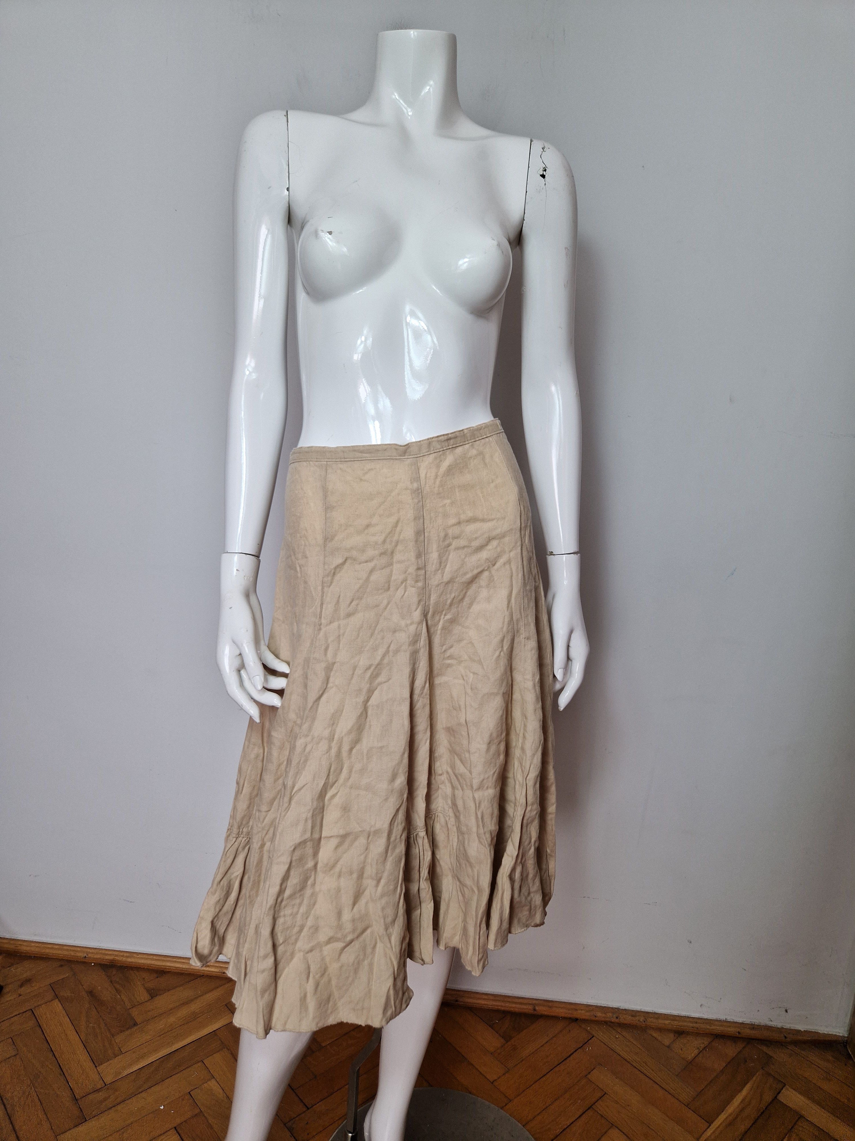 Vintage vintage amazing flared linen skirt avant garde japanese Size 28" / US 6 / IT 42 - 2 Thumbnail