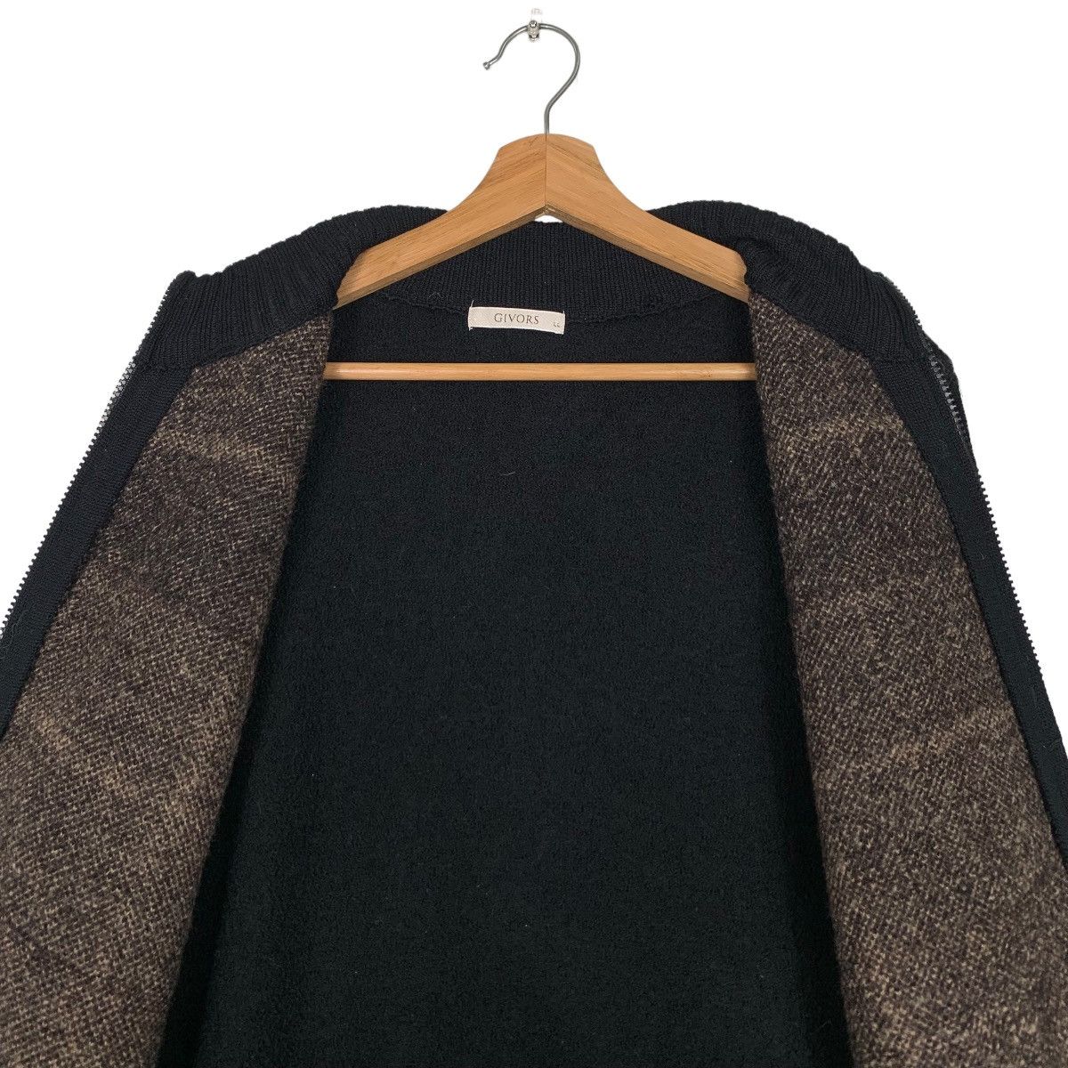Japanese Brand GIVORS Checked Tartan Wool Jacket Knitted Sleeve #0099-C6 Size US L / EU 52-54 / 3 - 11 Thumbnail