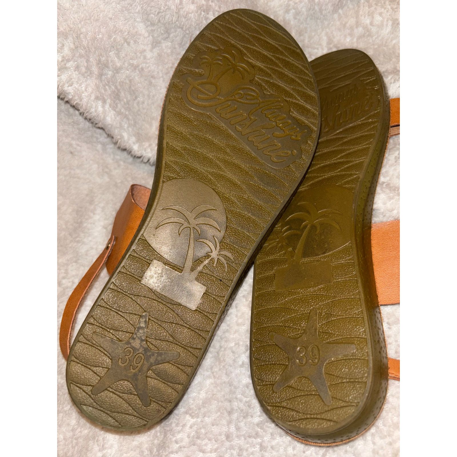 The Unbranded Brand Brown Leather Sandals Size 39/US 8.5 Size US 8.5 / IT 38.5 - 7 Thumbnail