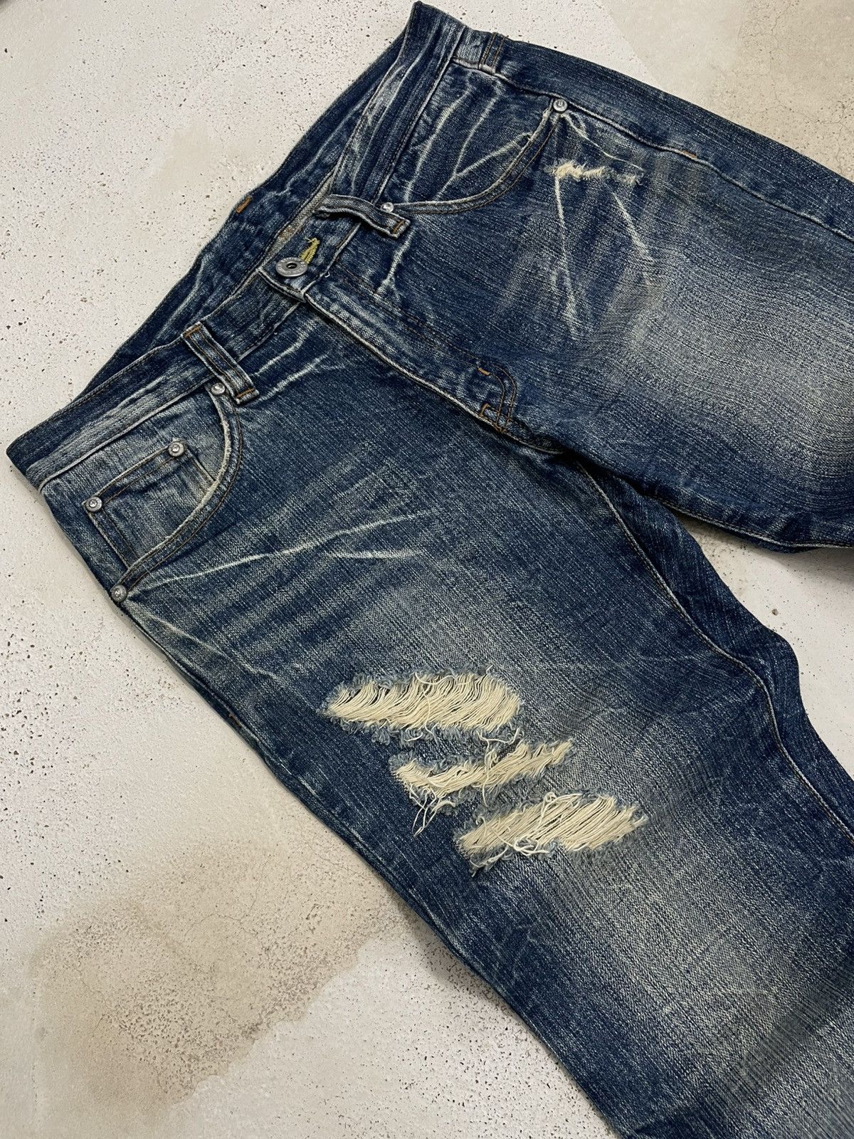 Tornado Mart Vintage Japan Designer 90’s NylausBs Distressed Flared Denim Size US 32 / EU 48 - 5 Thumbnail