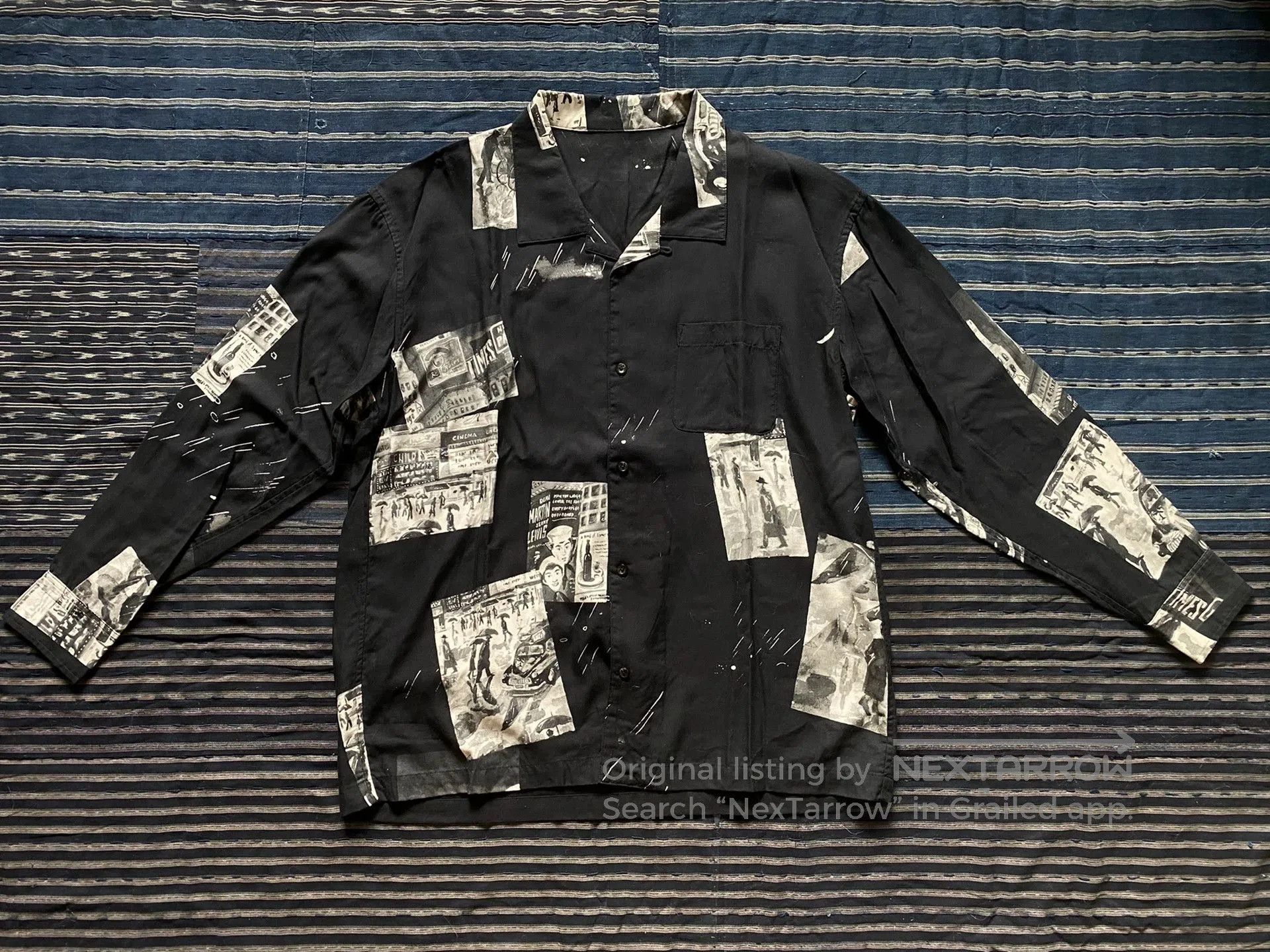 Porter Classic aloha long shirt with vintage prints. Size US L / EU 52-54 / 3 - 1 Thumbnail