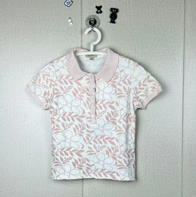 Burberry Burberry Light Pink Floral Pattern Cotton T-Shirt Size XS / US 0-2 / IT 36-38 - 1 Thumbnail