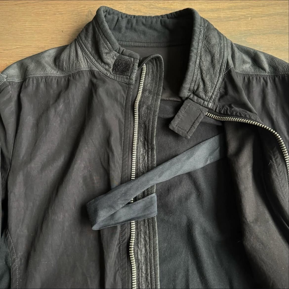 Rick Owens Rick Owens Hybrid Leather Track Jacket SS08 Creatch Size US S / EU 44-46 / 1 - 3 Thumbnail