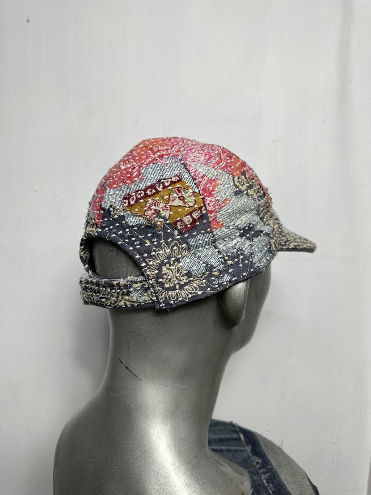 Handmade Custom Made Distressed Paisley Patchwork Boro hats Size ONE SIZE - 9 Thumbnail