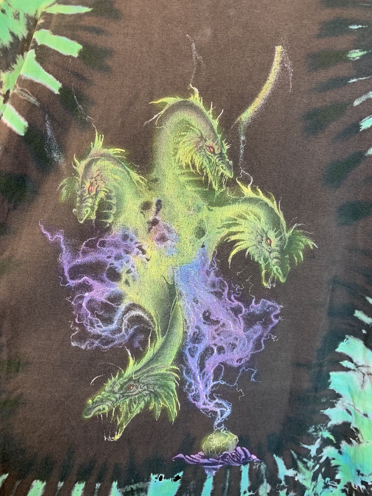 Vintage *RARE* Vintage 90s Wizard Smoking Dragon Single Stitch Shirt Size US XL / EU 56 / 4 - 4 Thumbnail