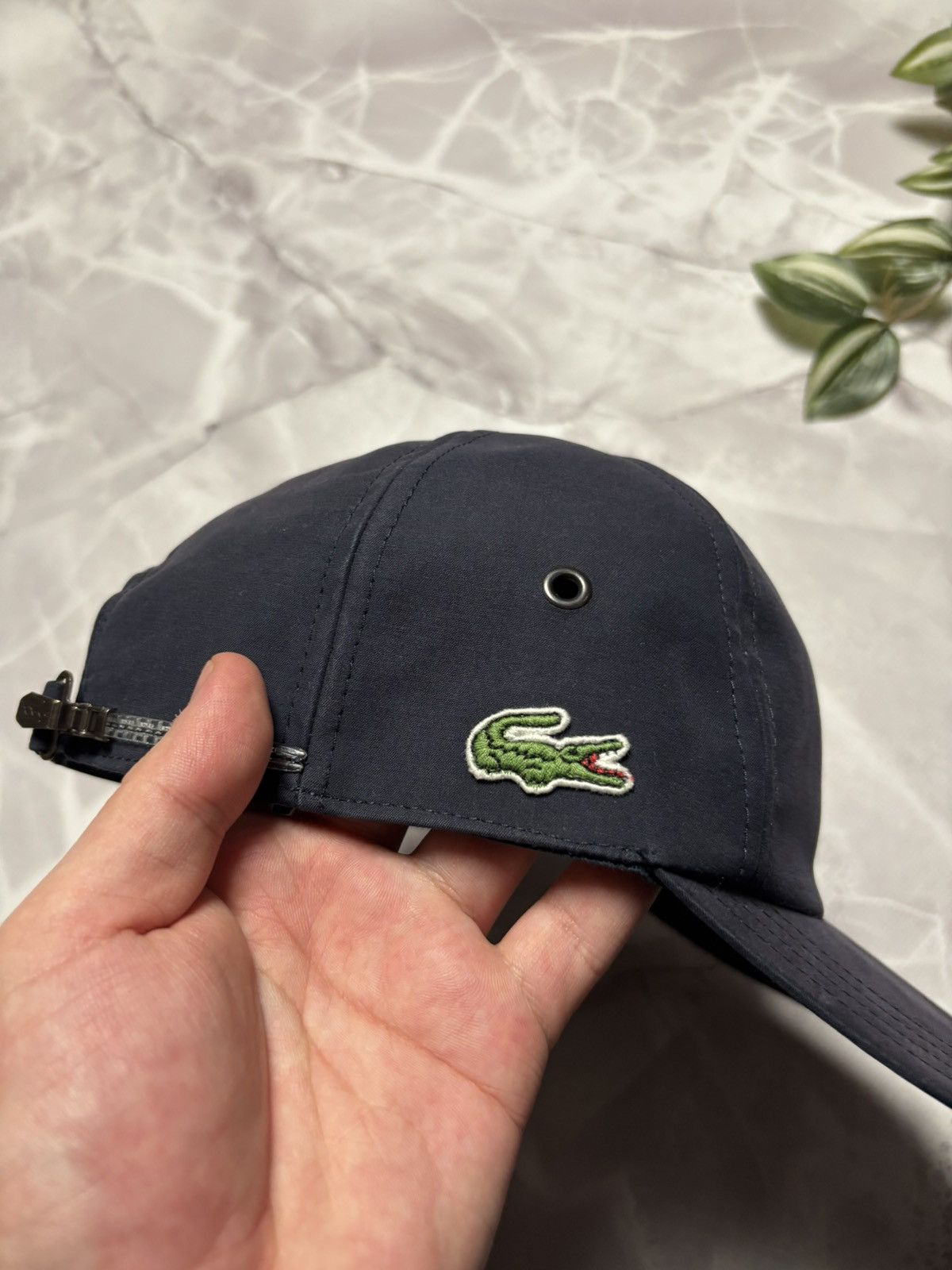 Lacoste Lacoste Vintage Cap Navy Adjustable YKK Strap Size 0 Small Size ONE SIZE - 2 Thumbnail