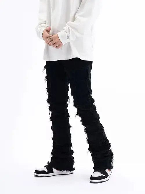 Designer × Japanese Brand × Vintage damaged flared punk ripped jeans Size US 32 / EU 48 - 4 Thumbnail