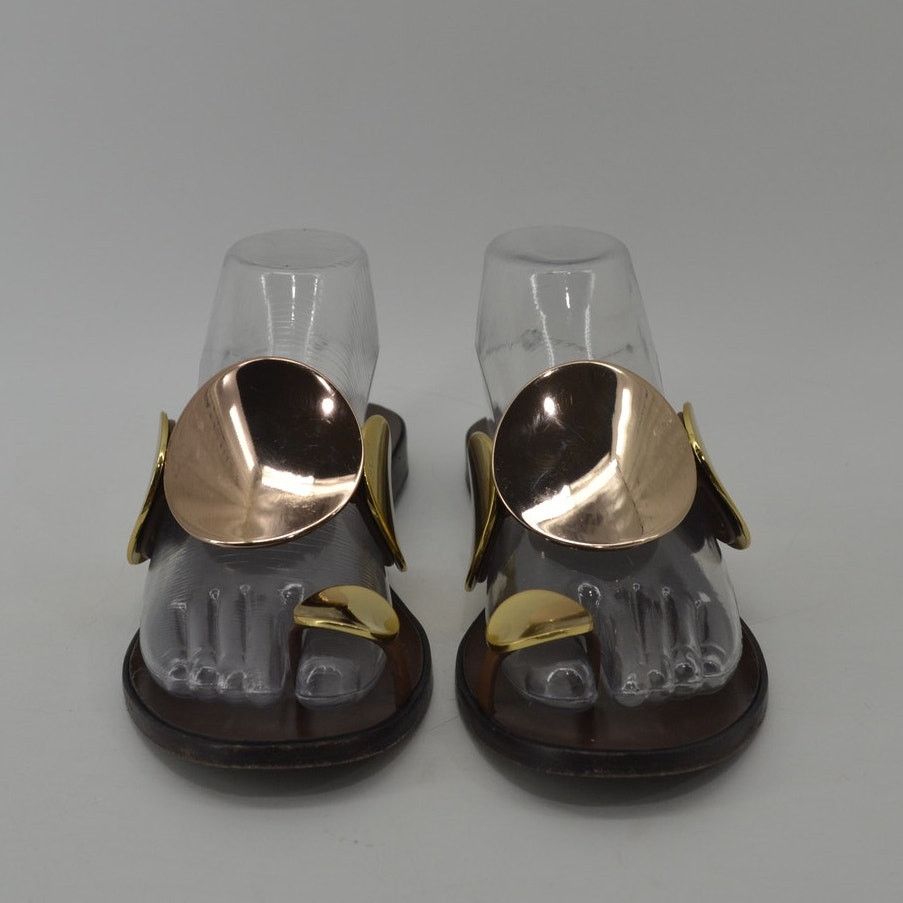 Tory Burch Tory Burch Brown Gold Sandals Size 8 Size US 8 / IT 38 - 4 Thumbnail