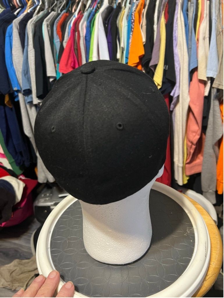 Lids Men's Lids Flexfit Black White Logo Baseball Cap S-M Size ONE SIZE - 3 Thumbnail