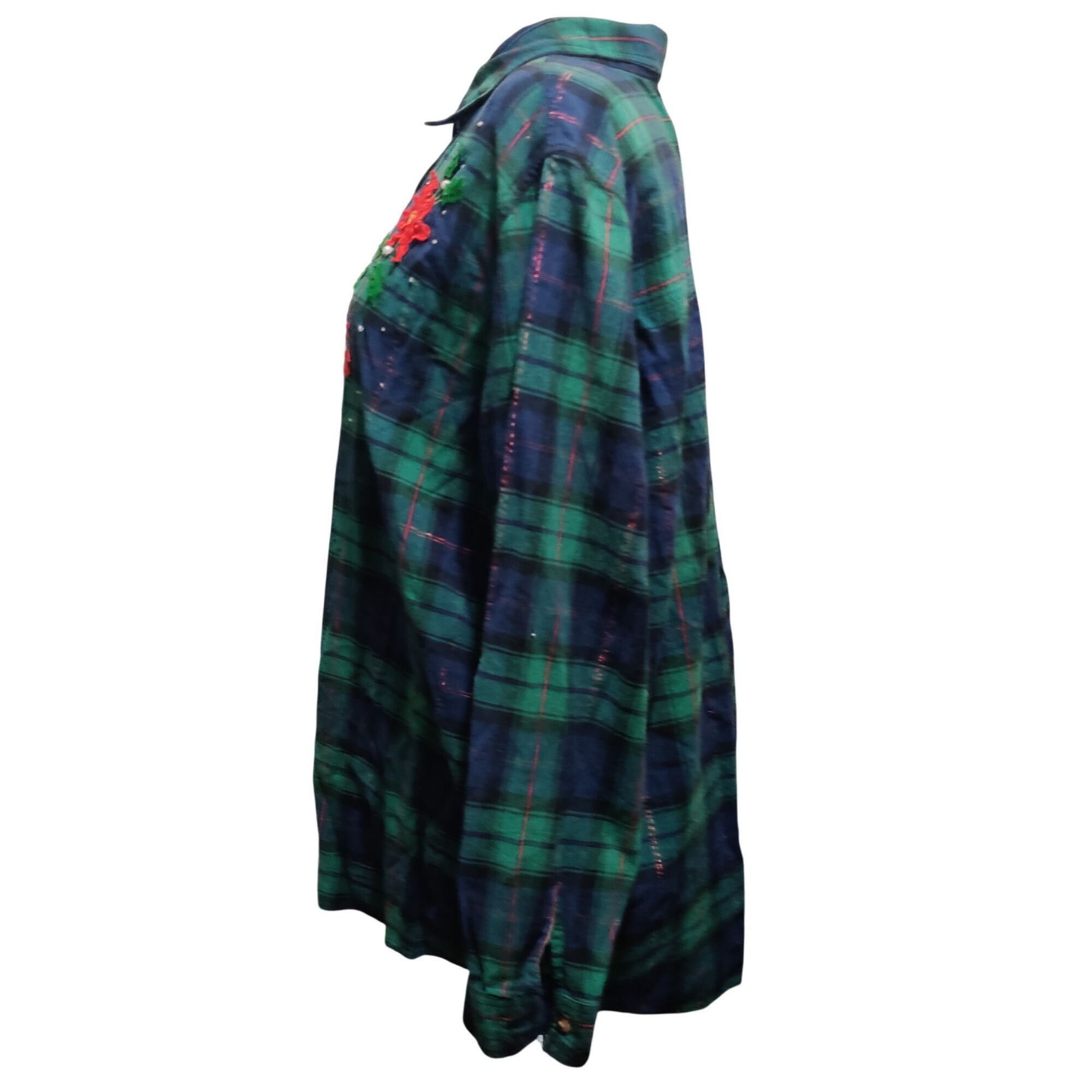 Vintage Vintage Victoria Jones Plus Size 2X Green Plaid Poinsettia B Size XXL / US 16-18 / IT 52-54 - 4 Thumbnail