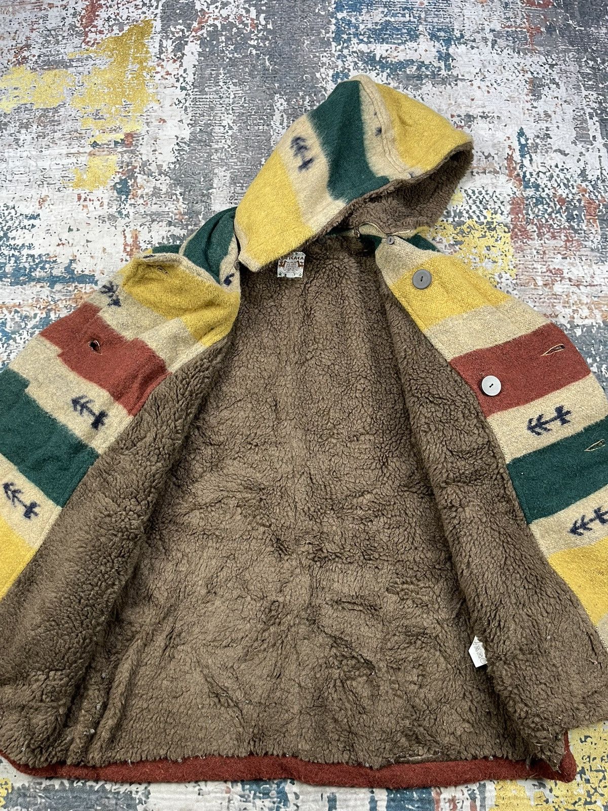Japanese Brand Titicaca Arrow Native Stripe Double Breasted Hooded Coats Size S / US 4 / IT 40 - 7 Thumbnail